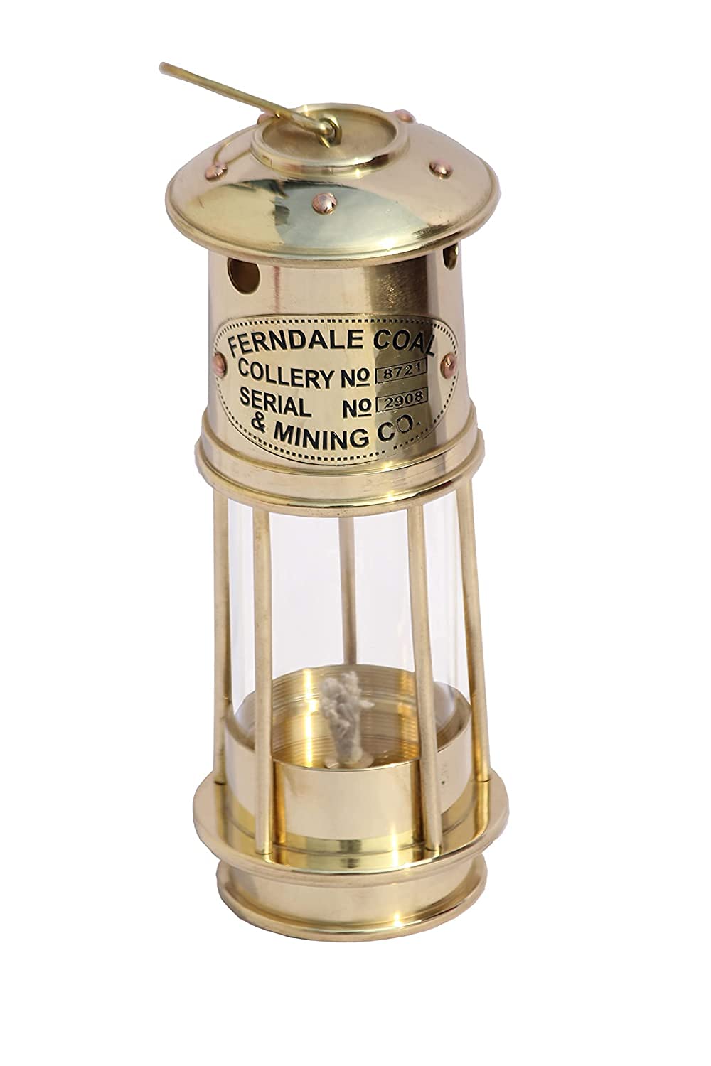 Brass 7inch Miner Lamp - Antique Maritime Ship Boat Oil Lantern - Perfect for Home Decor, Maritime Enthusiasts, and Collectors