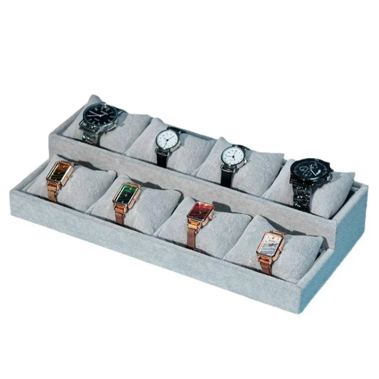 Flannel Jewelry Display Tray Watch Storage Organizer for Watches Bracelets