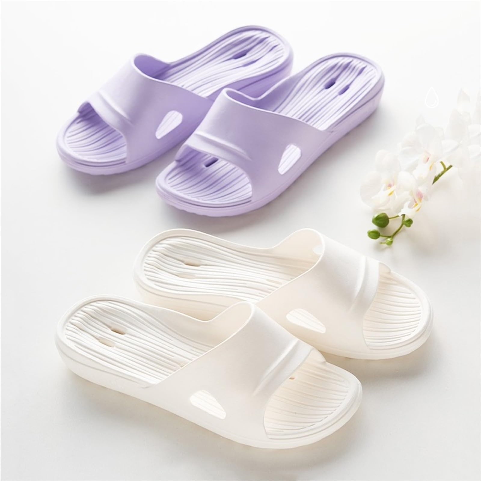 Sandalias de ducha para mujeres y hombres, de secado rápido, antideslizantes, para piscina, cómodas, ligeras, con agujeros de drenaje, zapatos de verano