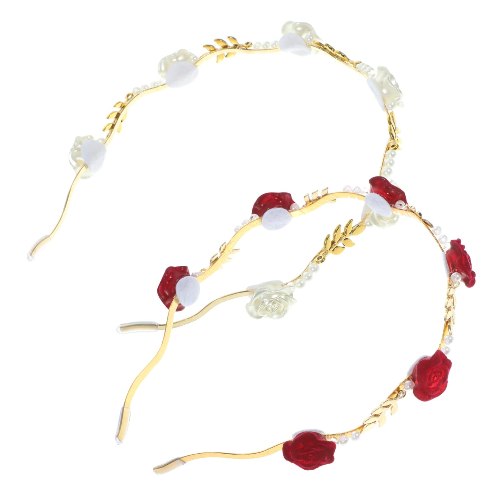 ABOOFAN 8 Piezas Diadema De Rosas Diademas Con Cuentas Diadema De De Diamantes De Imitación Joyería De La Flor Tocado De Cristal Diademas De Metal Plateadas Doradas