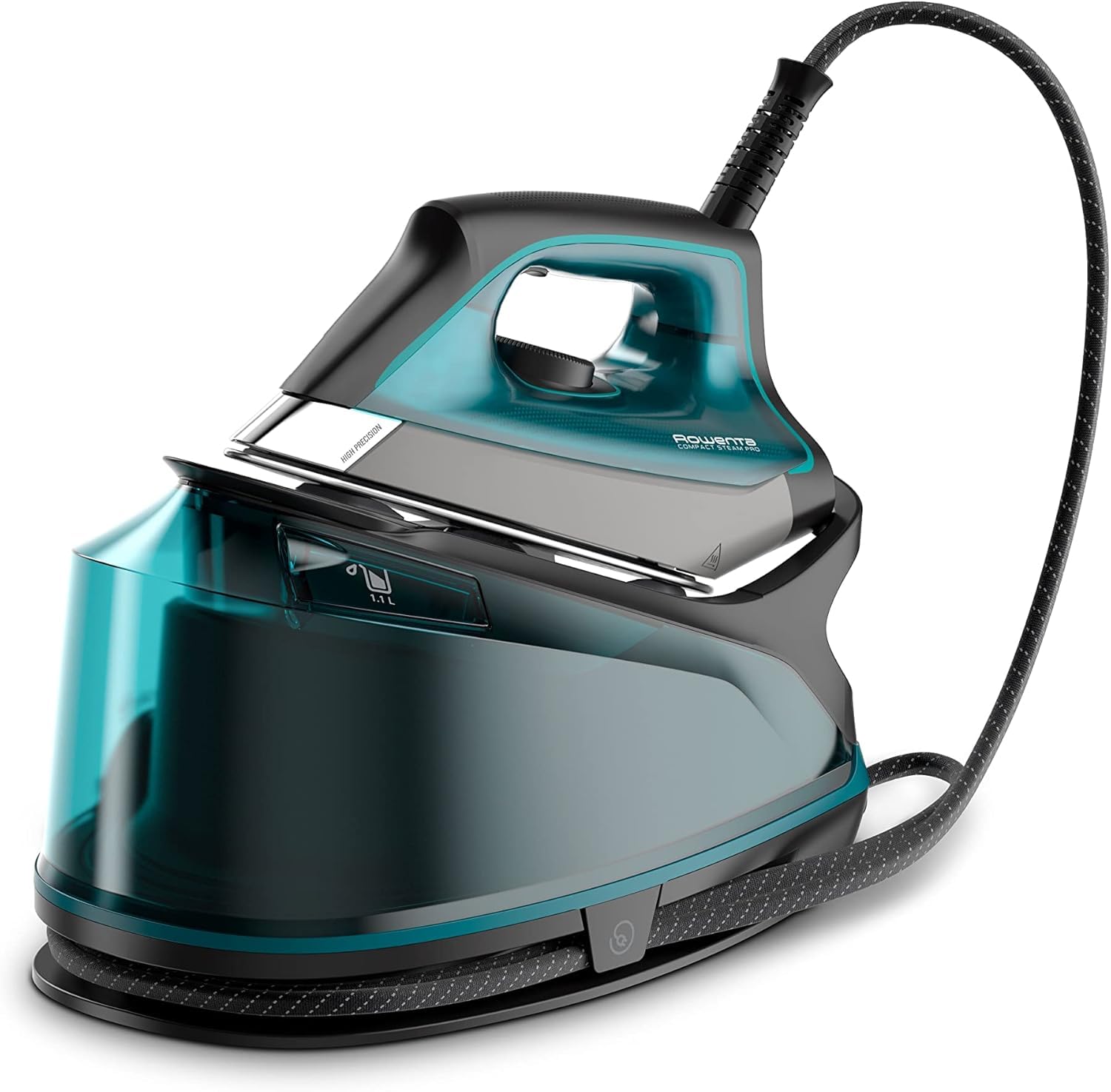 Rowenta Compact Steam Pro DG7623 Ironing Center, 6.3 bar pressure, 325 g/minute steam stroke, non-slip anti-scratch sole, eco system, Blue/Black