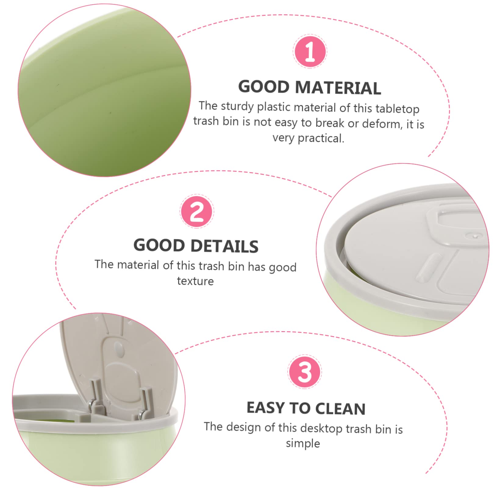 OKUMEYR Desk Mini Trash Bin Pink Trash Can Slim Garbage Can Office Small Trash Bin Desk Wastebasket