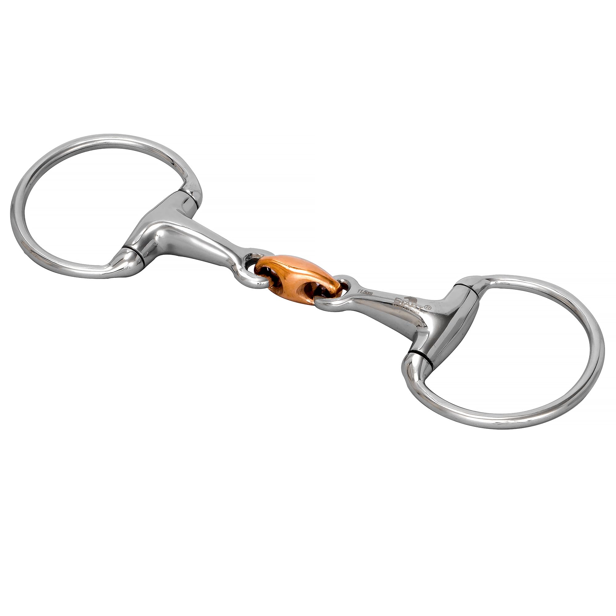 Start Anatomisch Vollgebrochenes Olivgebiss – doppelt gebrochen, mit Kupferstück – German Silver, stabiles, pferdefreundliches Zaumzeug (13,5)