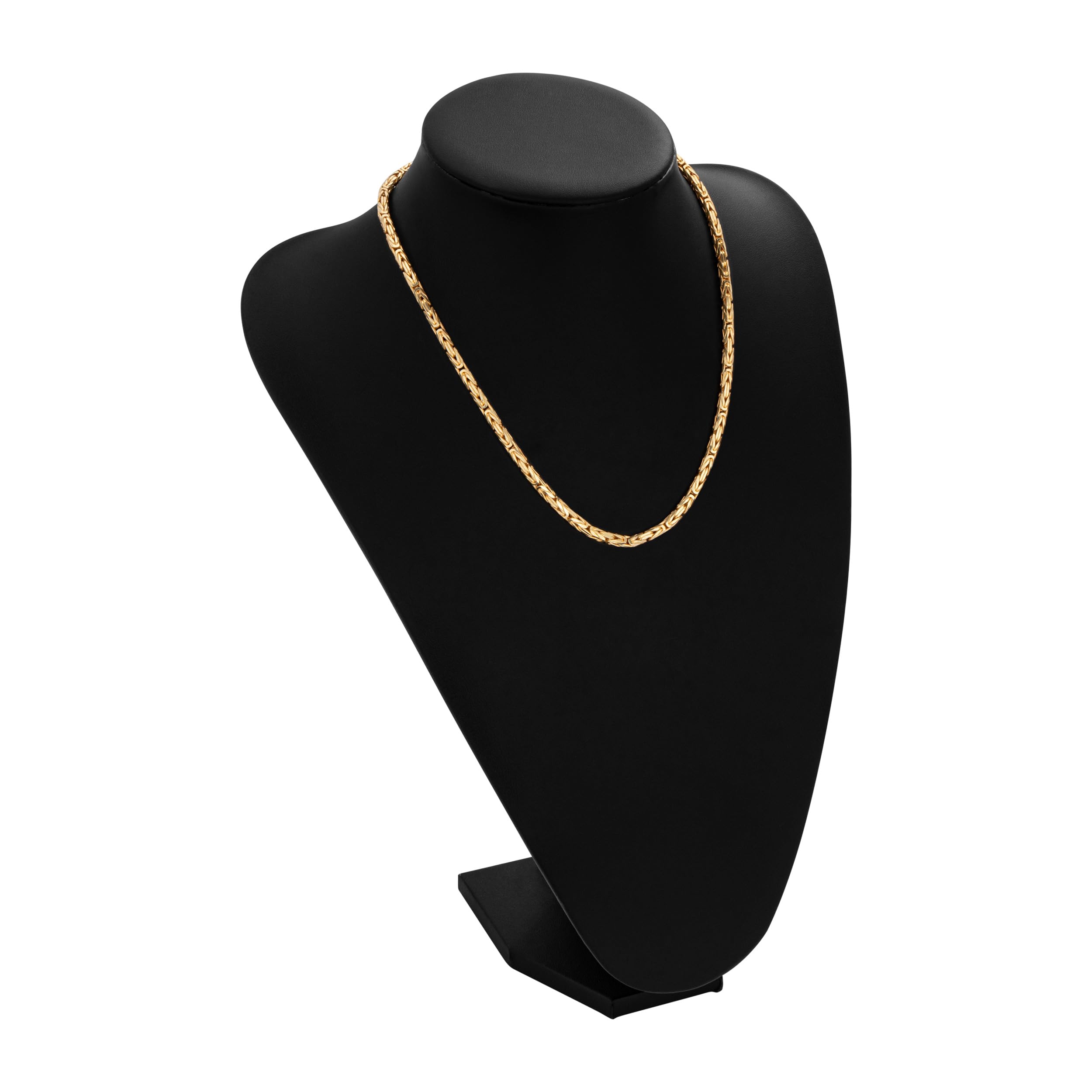 NKlaus 925 Silber Gelbgold vergoldete Königsketten, 50cm, 55cm, 8-fach diamantiert, 3,9mm Breite – Ein majestätisches Collier