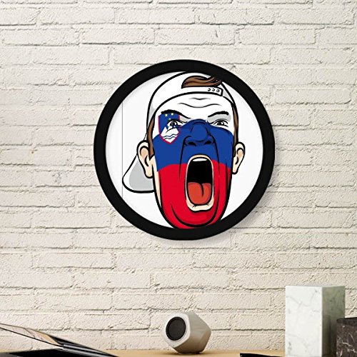 Drapeau de la Slovénie cadre photo cap rond noir pour stickers