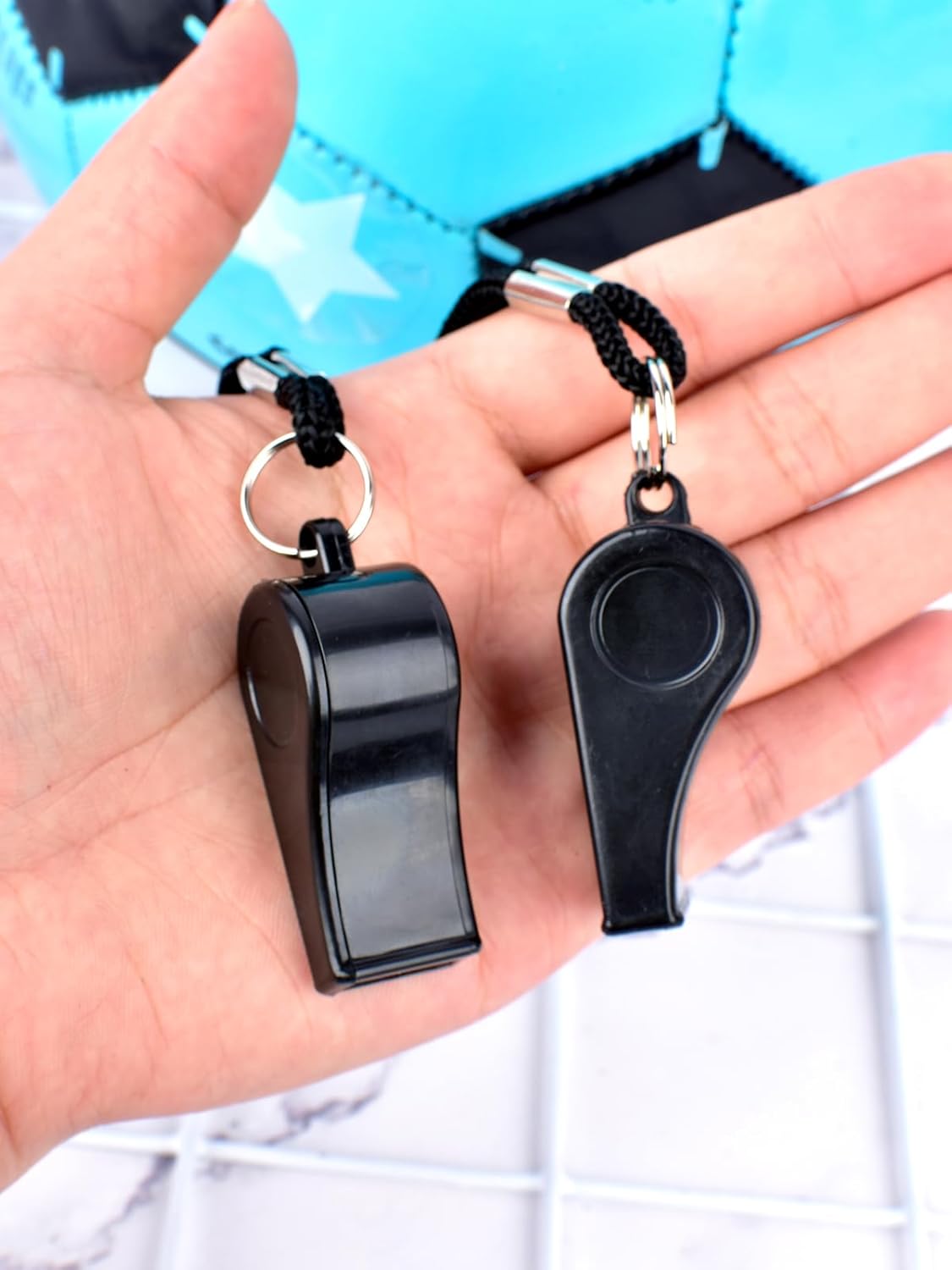 Whistle, 2 Packs Plastic Sports Whistles with Lanyard, Loud Crisp Sound Whistle Best for Coaches, Referees, and Officials