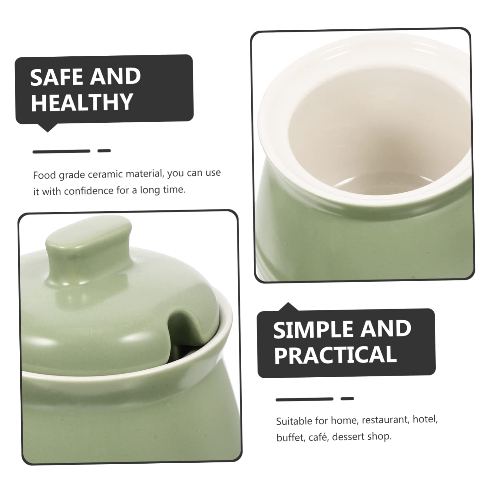 Barattoli for condimenti, vasetto for condimenti, zuccheriera, 1 set spargizucchero in ceramica spargisale portaburro con coperchio barattolo for la conservazione del sale da tavolo contenitore for sa