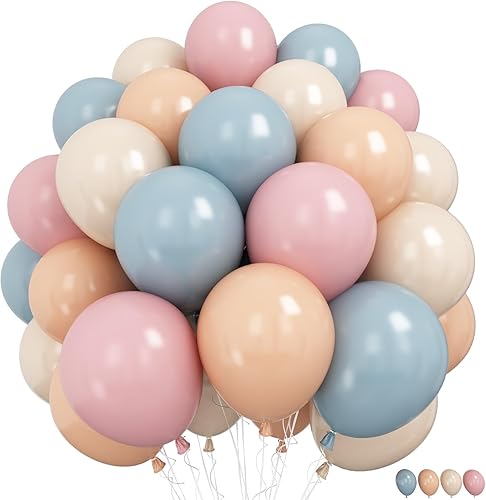 Miniatura 16 de Globos de Vaquera Rosa Polvoriento Sonrojado Rosa Marrón Canela Café Beige Arena Blanco Marfil Nude Retro Globos de Fiesta Globo con Estampado de