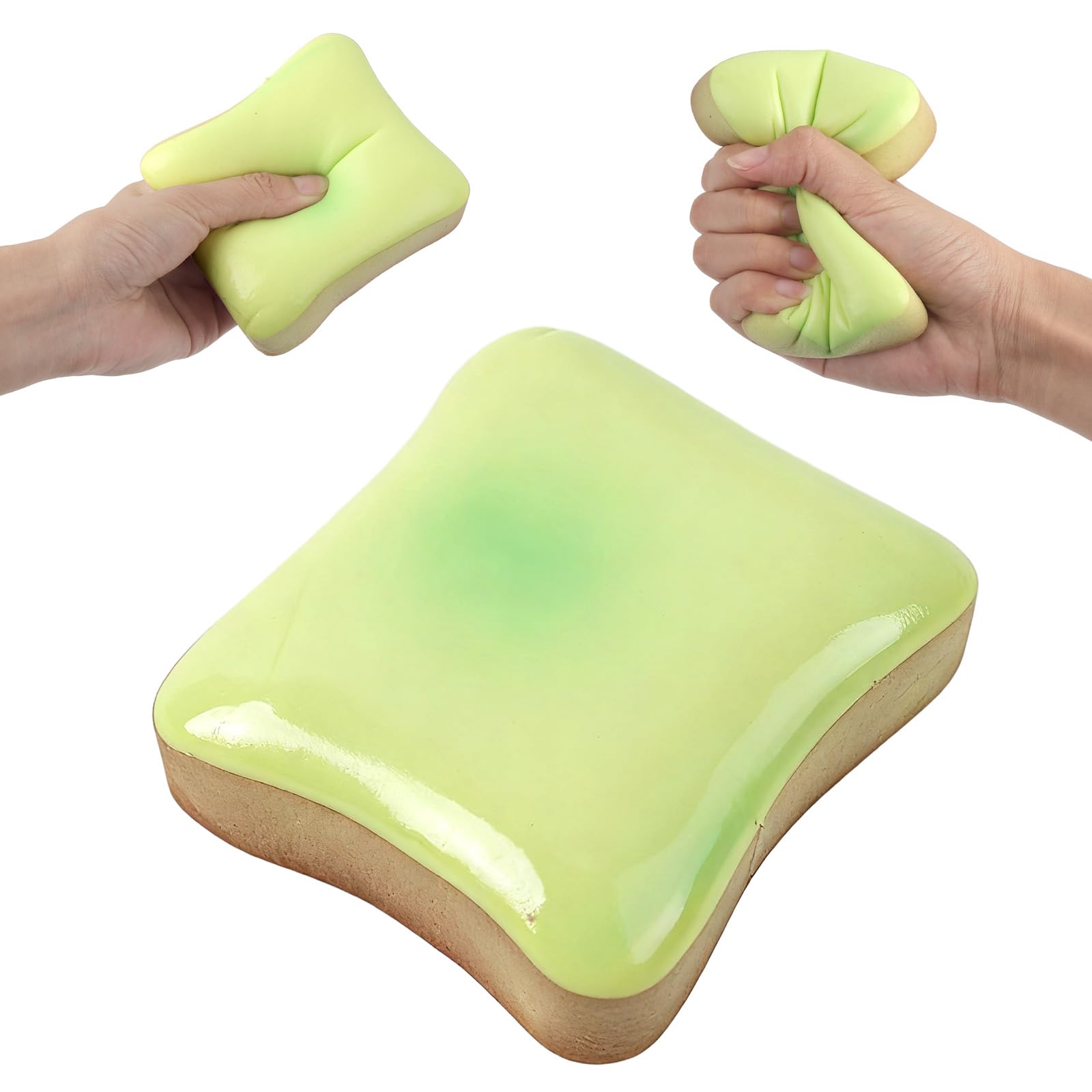 Bread Squishy, Soft Toast Stress Relief Slow Rising Fidget Toys (Matcha)