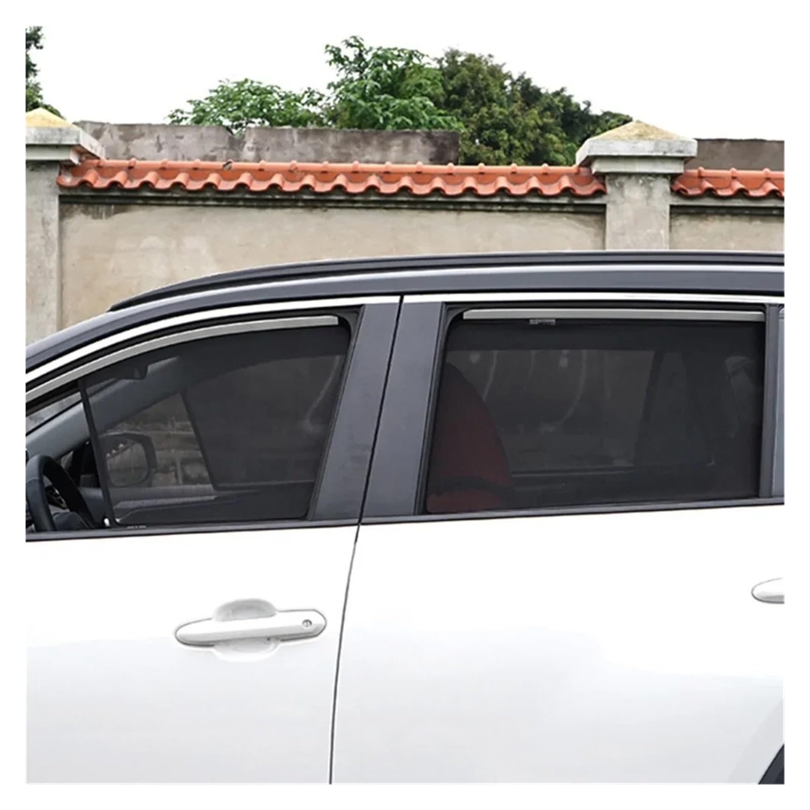 Kfz Outdoor Abdeckplane Für Vw Für Tiguan 1st Gen MK1 2007-2016 Magnetische Vorhang Mesh Frontscheibe Rahmen Vorhang Auto Fenster Sonnenschirm Autoscheiben Sonnenschutz(Front Windshield B)