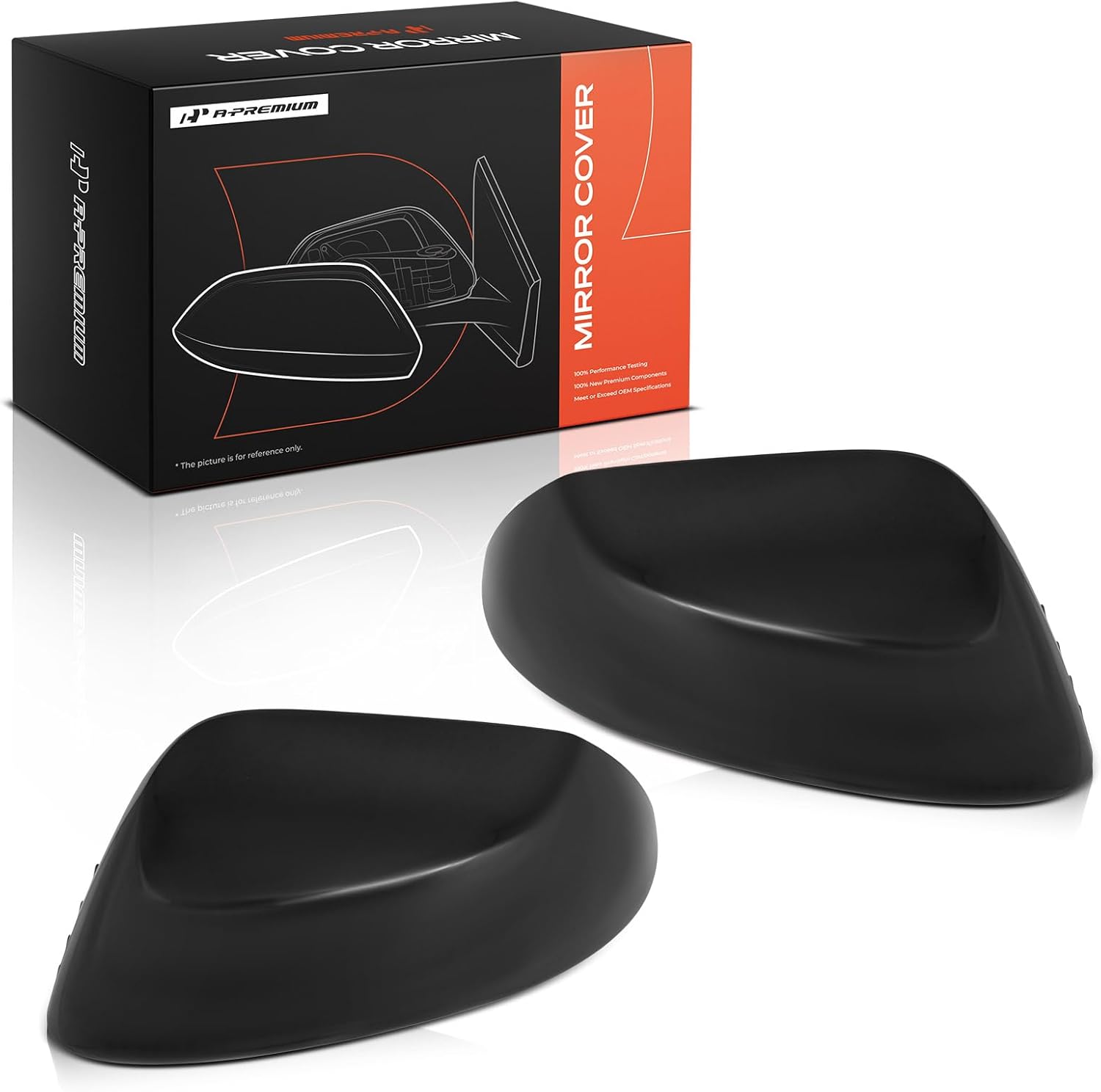 A-Premium 2 PCS Driver and Passenger Side Rearview Mirror Covers Caps - Compatible with Toyota Corolla 2020 2021 2022 2023 2024 - Smooth Black