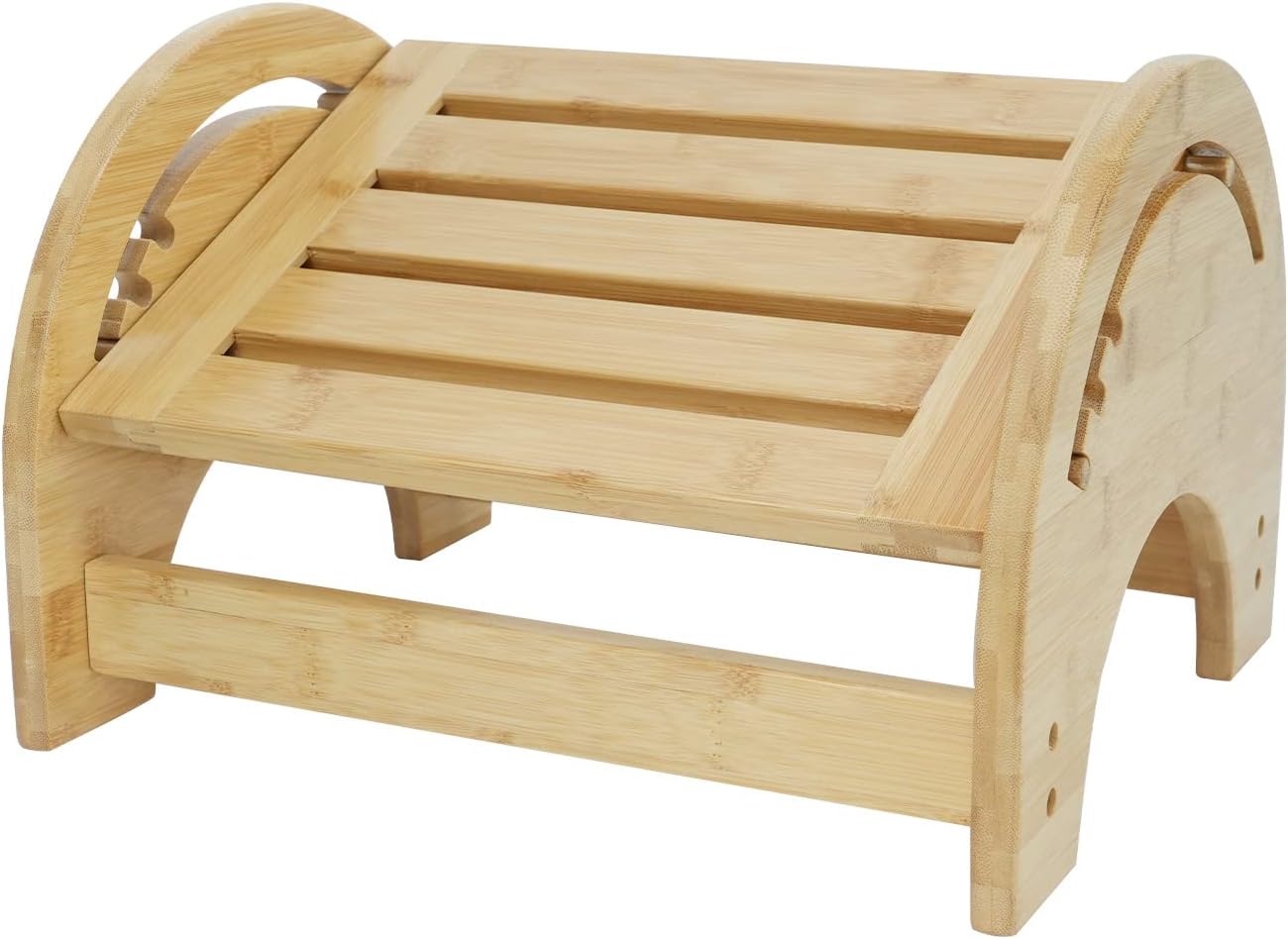 Gobam Adjustable Under Desk Foot Rest, Ergonomic Bamboo Leg