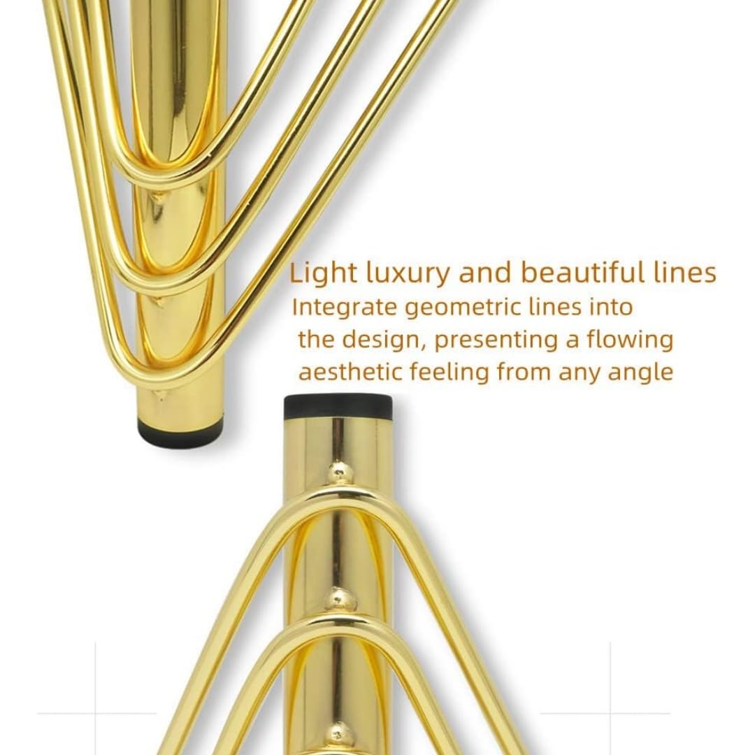 MEETOZ 5.1 inch Gold Furniture Legs Setm,4PCS Metal Cabinet Legs,with Rubber Floor Protectors - Image 4