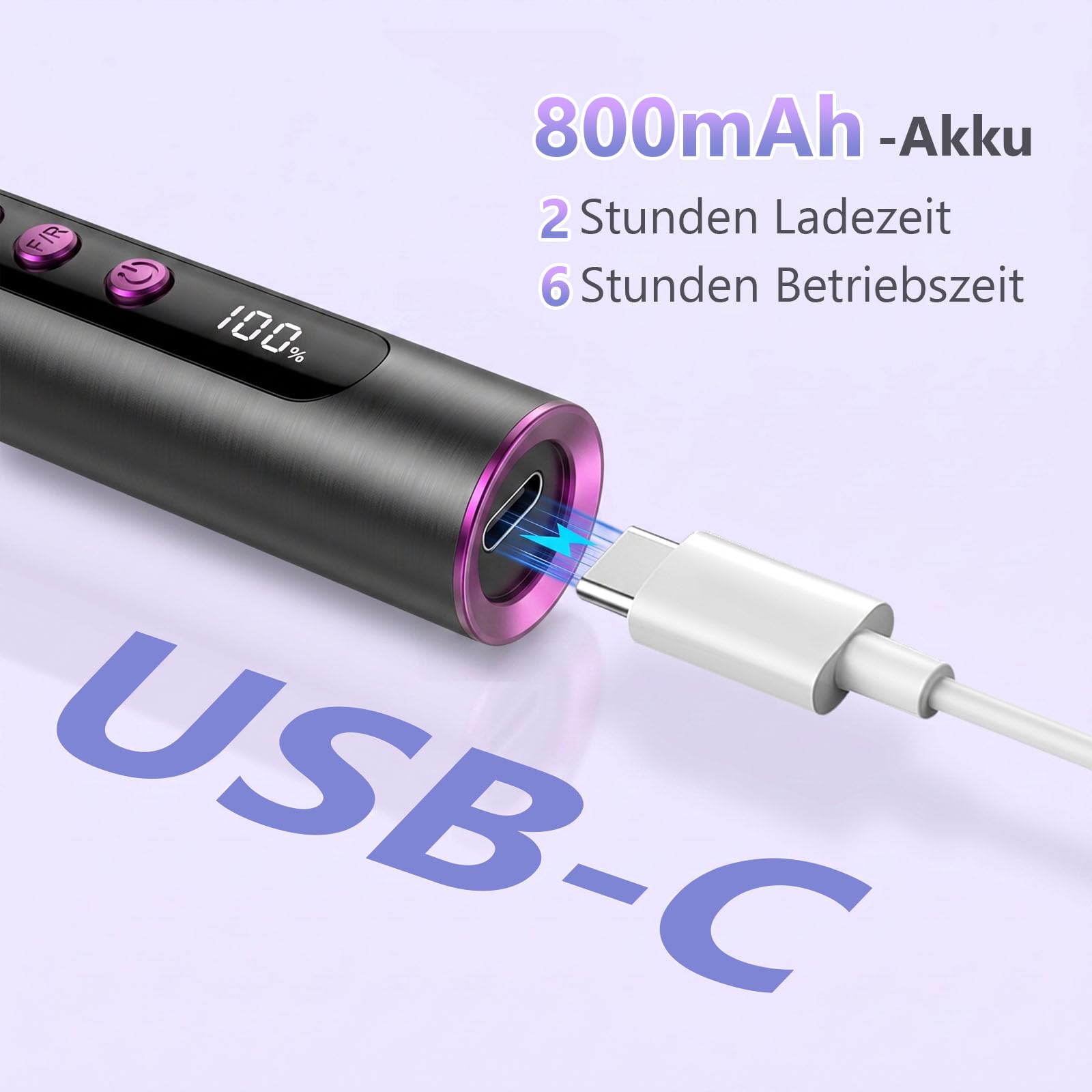POFIBO Nagelfräser Kabellose 35000 U/Min, 13-in-1 Maniküre Set Elektrische