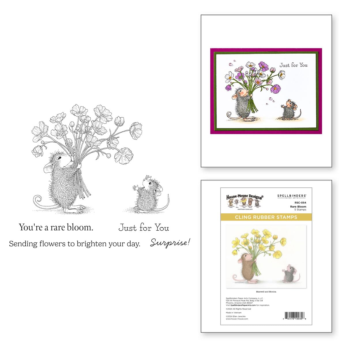 Spellbinders Rare Bloom Cling Rubber Stamp Set from The House-Mouse Rare Bloom Collection