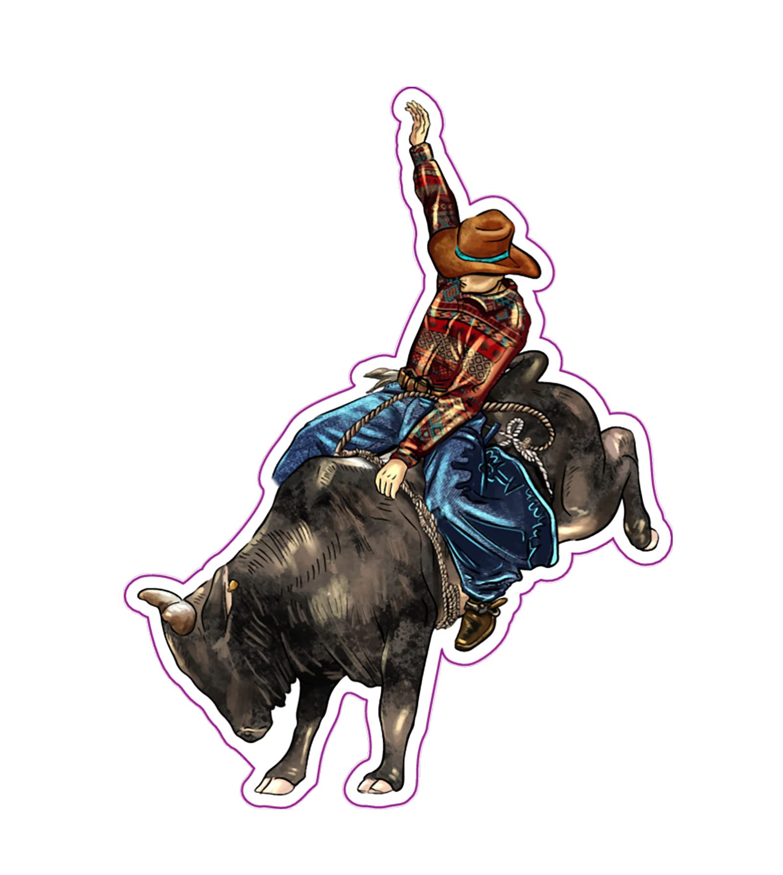 Wickedgoodz Rodeo Bullfighter Vinyl Decal - Cowboy Bumper Sticker - for Laptops Tumblers Windows Cars Trucks Walls