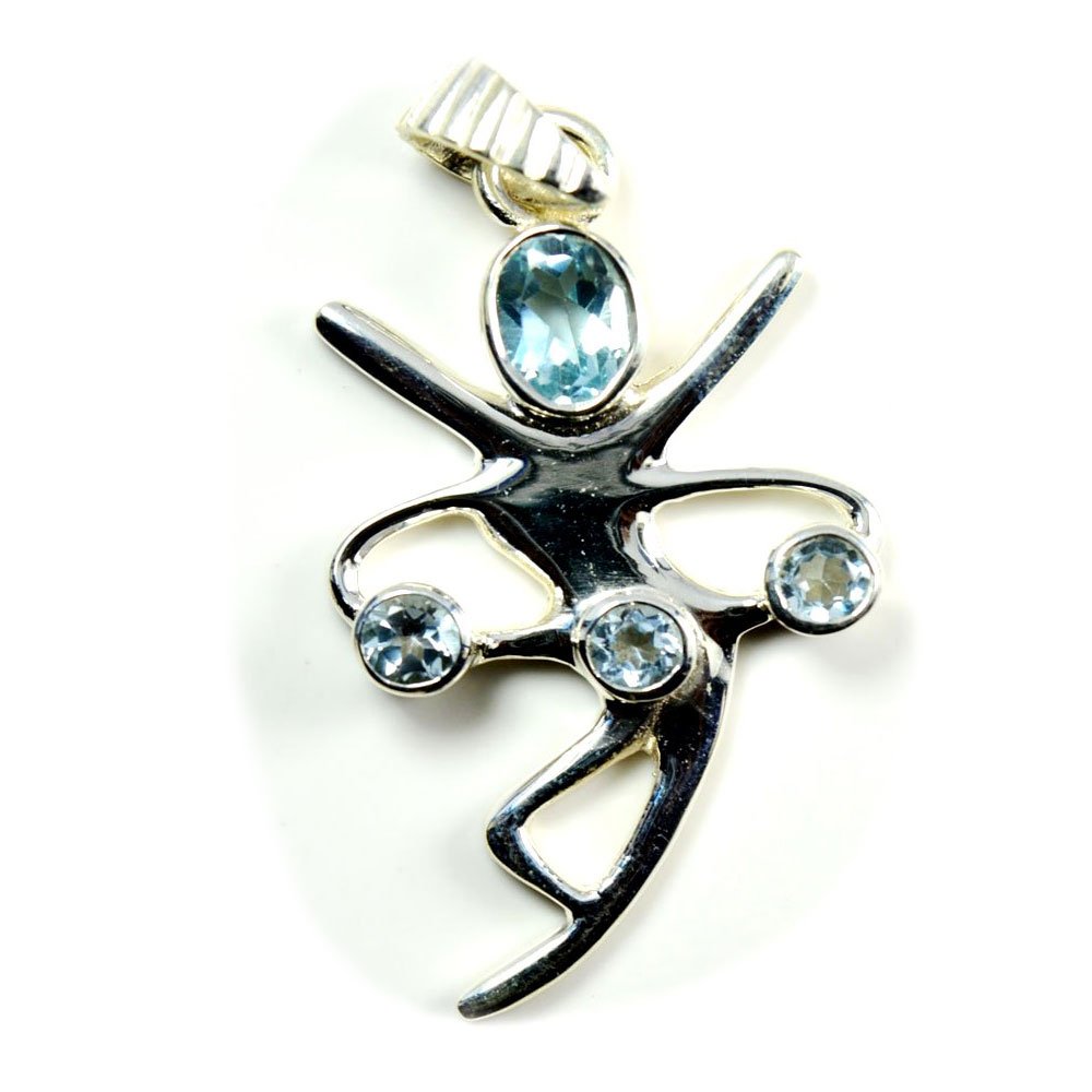 Pendentif topaze bleue danseuse argent massif pour exprimer votre grâce - 5