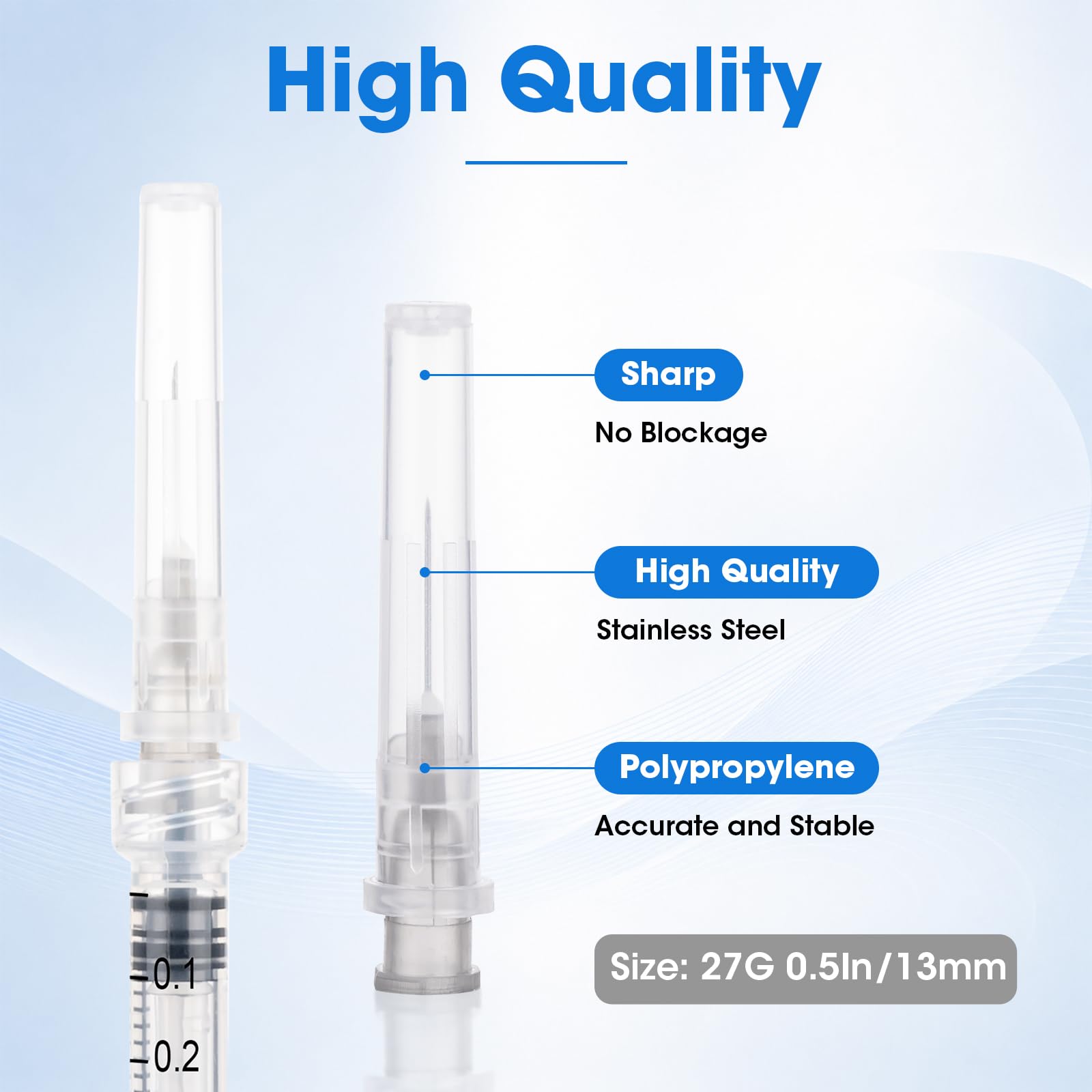 1ml Syringes with 27G 1/2 Inch(13mm), 1cc Luer Lock Syringes, 20 Pack — Amazon image 4