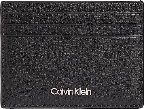 Calvin Klein Hombre Tarjetero Minimalism Cardholder piel, Negro (Ck Black), Talla Única