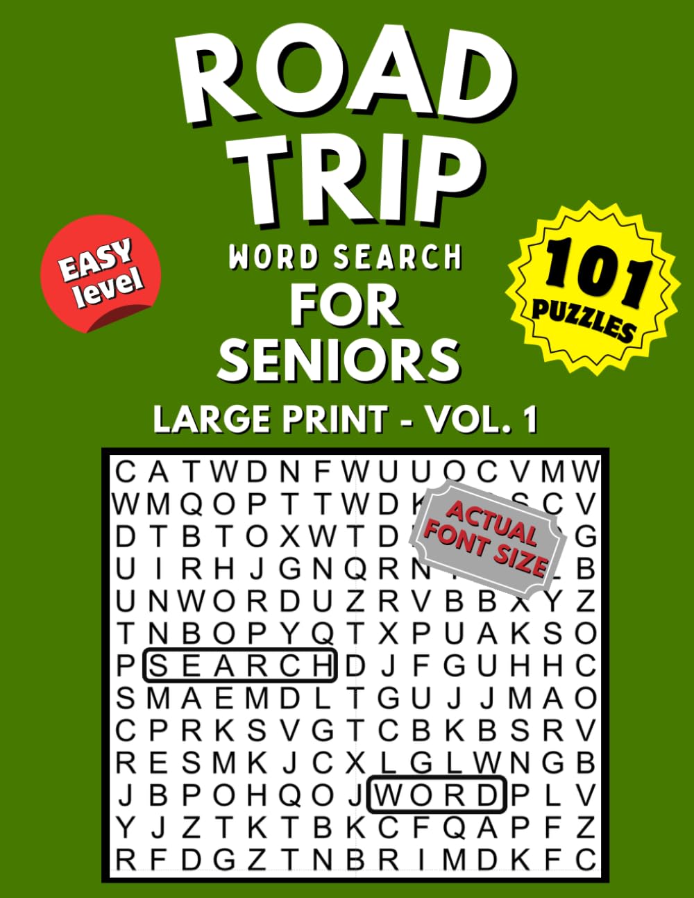Road Trip Word Search: Large Print Easy Puzzles for Seniors