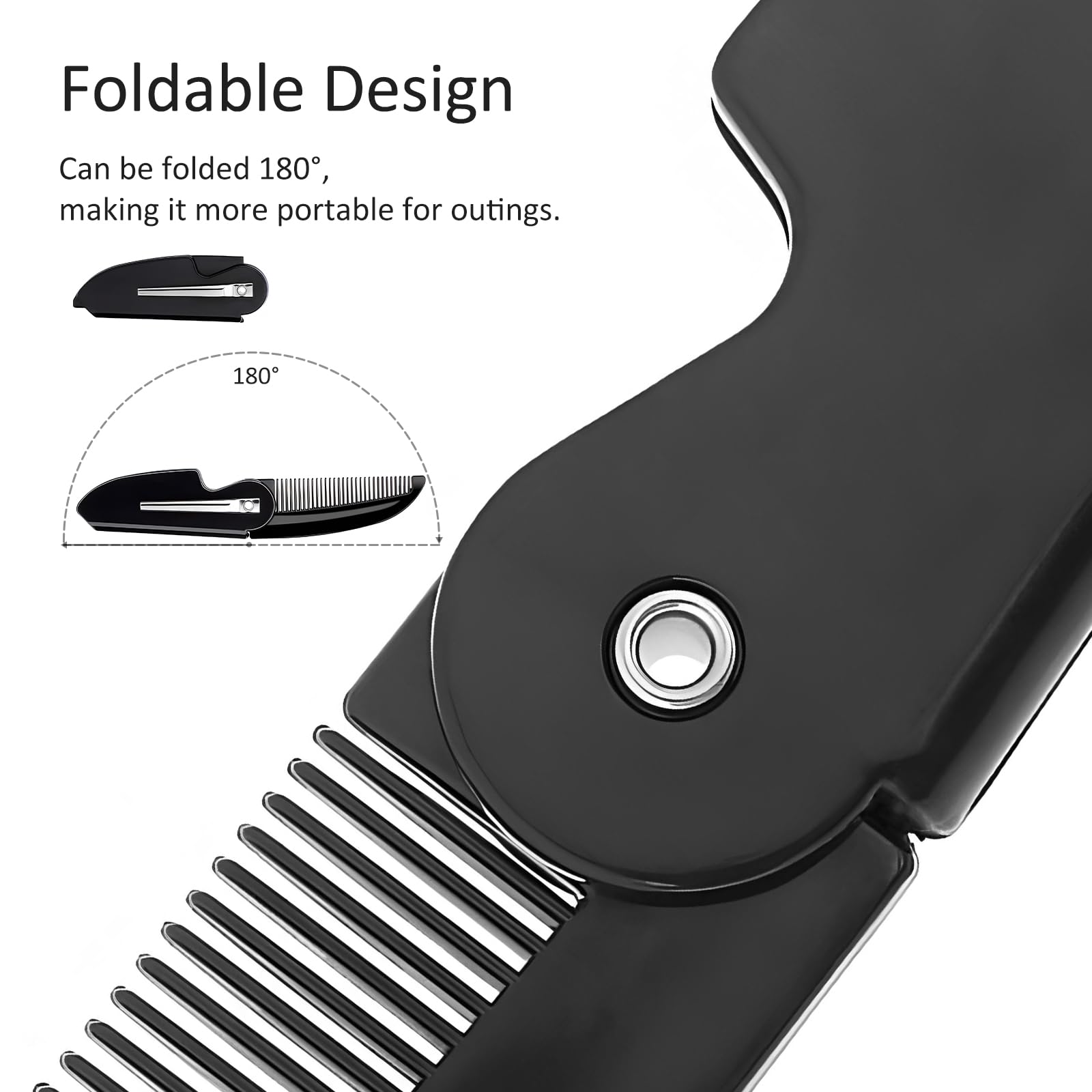 4-Pack Handmade Sawcut Mustache Comb, Best Pocket Folding Comb for Moustaches and Short Beards