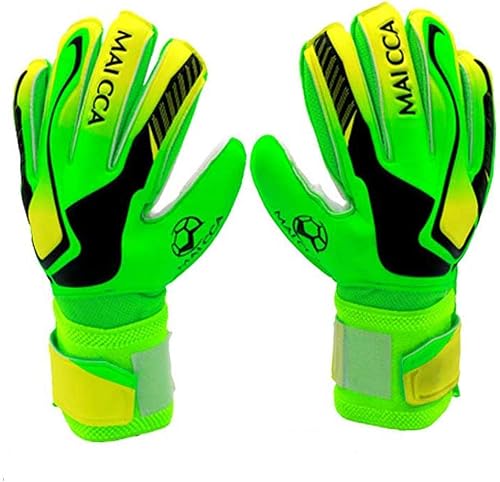 Guantes de portero de portero de fútbol para deportes al aire libre, protectores de dedos, talla 5-7, unisex, niños y jóvenes