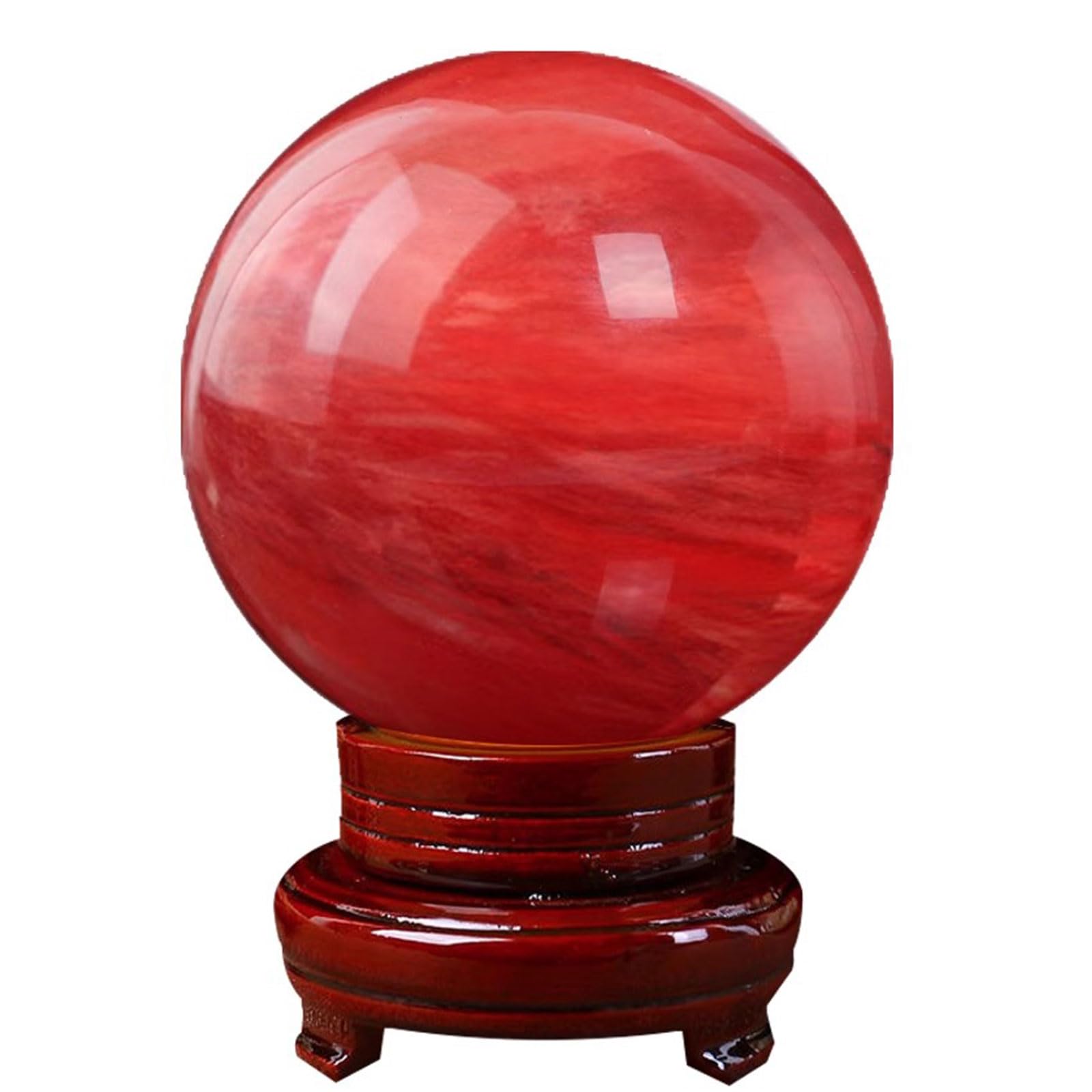 DFrywdgSEY crystal ball, Red Melting Quartz Crystal Ball Natural Gemstone Sphere for Meditation, Healing, Divination(Diameter 2.0")