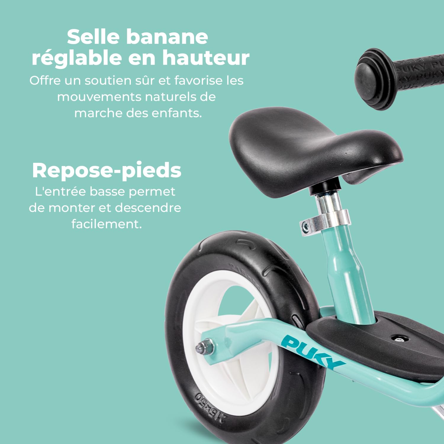 PUKY LR M Vélo de course à partir de 2 ans - Sûr et élégant - Guidon et selle réglables en hauteur - Avec plateau - Pour enfants à partir de 2 ans - Avec rembourrage de guidon C