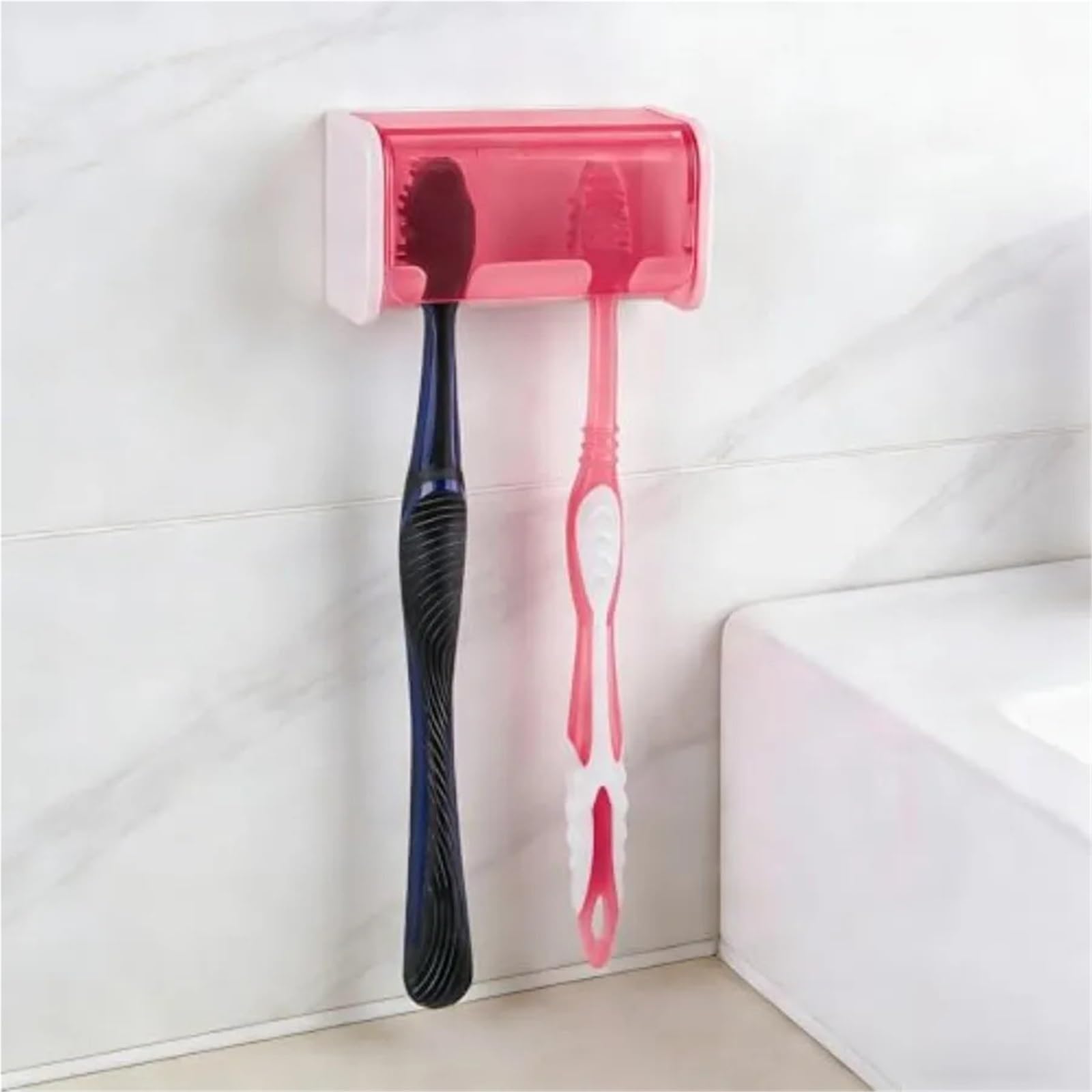 Porta Spazzolini Da Parete Portaspazzolino da parete con 2 slot | Con coperchio organizer autoadesivo for doccia da bagno