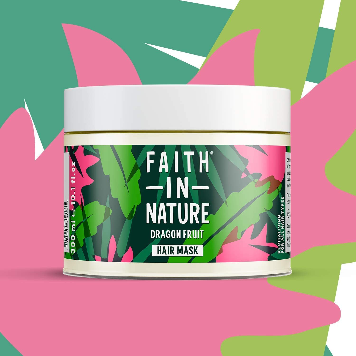 Faith In Nature Natural Dragon Fruit Hair Mask, Revitalising, Vegan and Cruelty Free, No SLS or Parabens, For All Hair Type, 300 ml