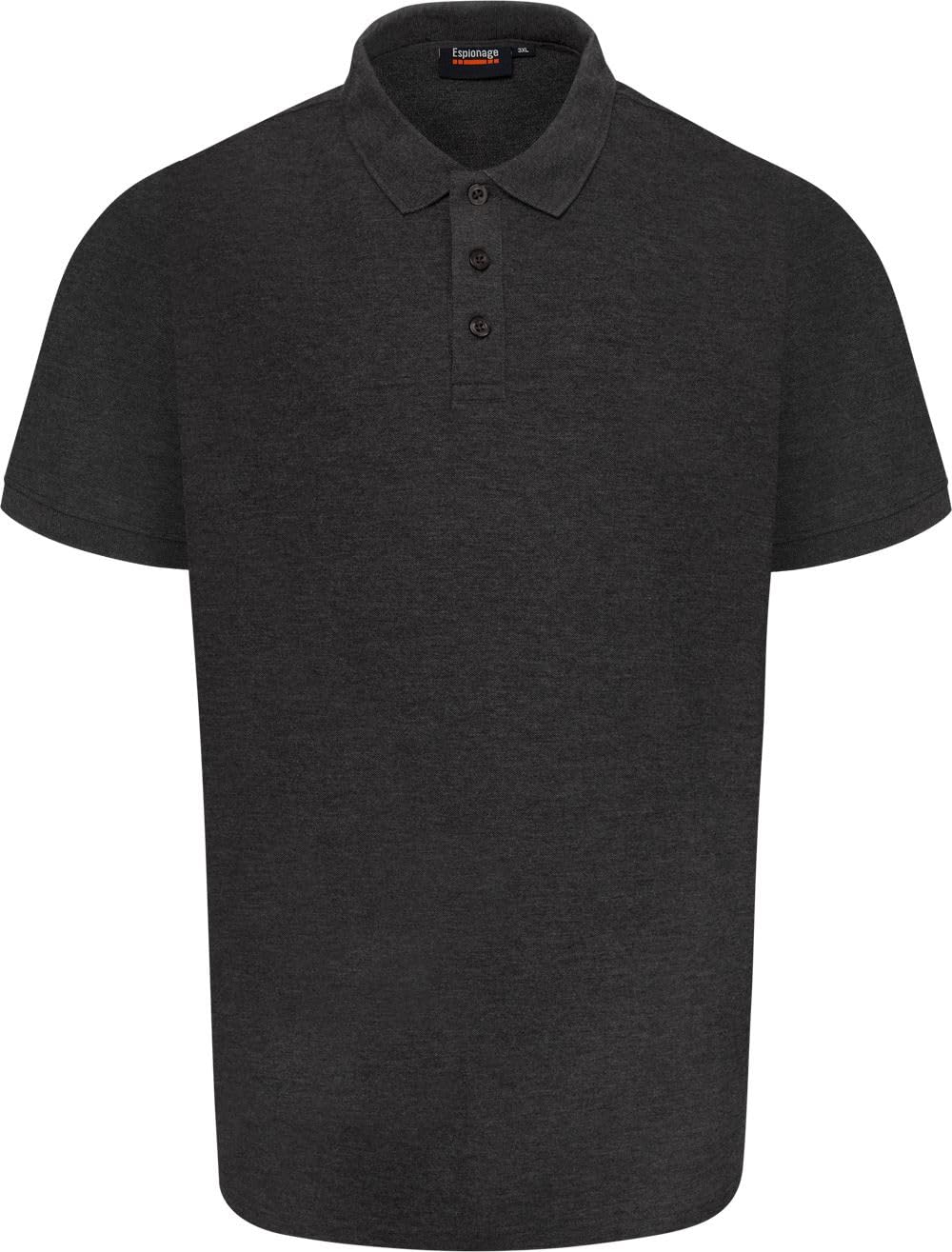 Espionage Men's Plus Size Premium Cotton Pique Polo in Charcoal 5XL