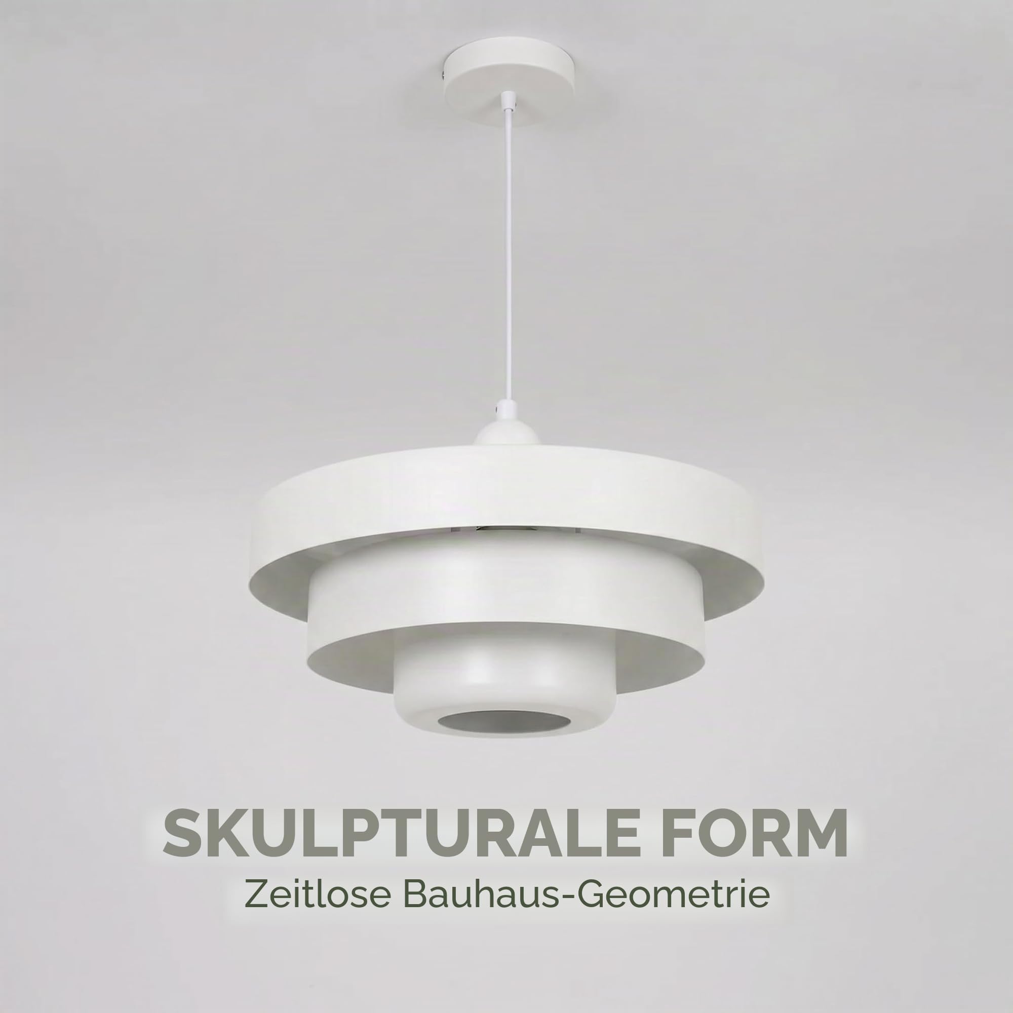 BARCELONA LED Pendelleuchte MACARRON E27 Metall | Bauhaus Minimalistisch,Indirekte Blendfreie Beleuchtung,Klassisch Vintage Modern,Zeitloser Luxus,Wohnzimmer