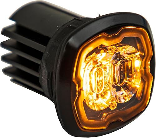 Miniatura 7 de Buyers Products 8892410 - Luz estroboscópica LED ámbar de montaje empotrado o superficial, 17 patrones de flash, 12-24 VCC, soporte de montaje se