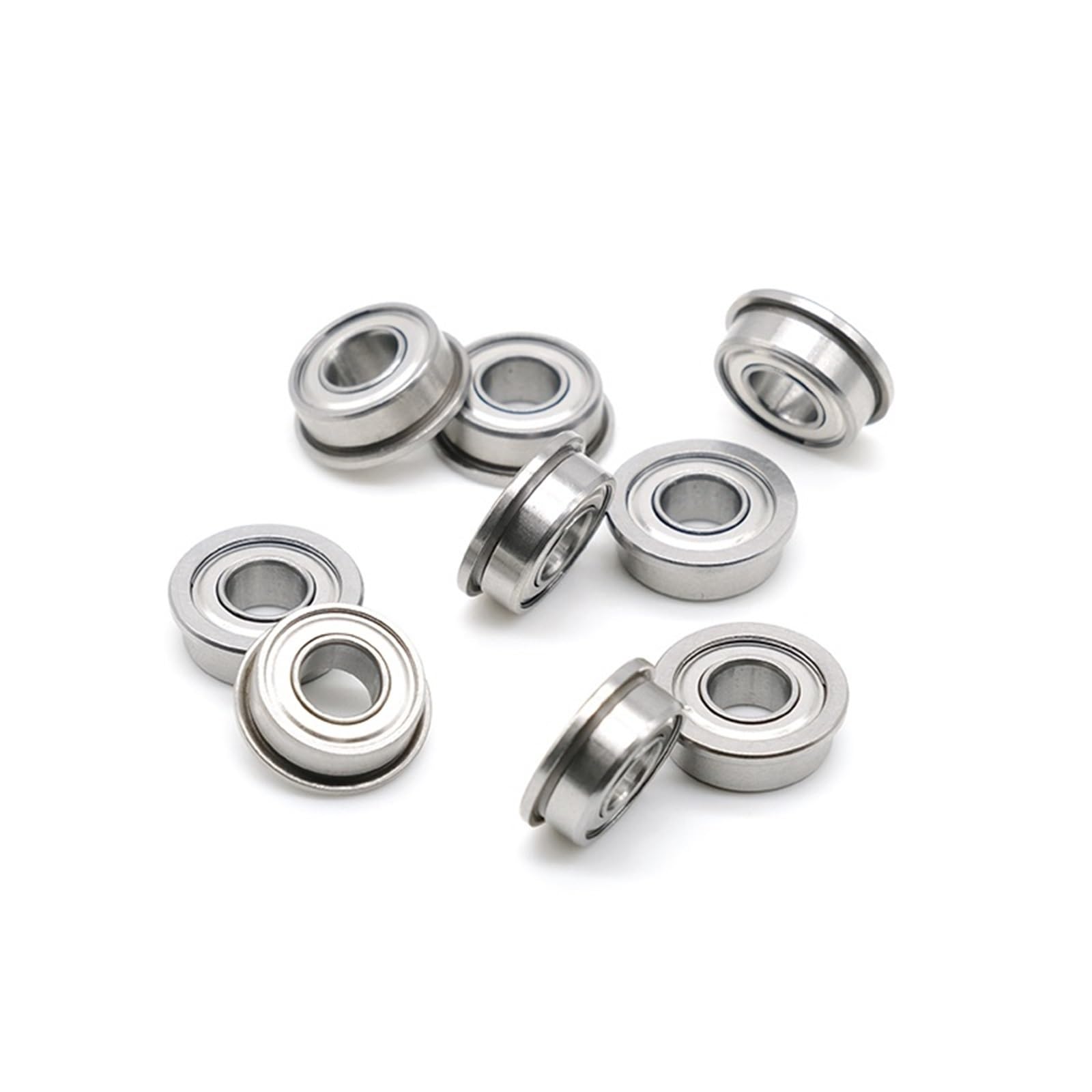 Rodamiento de bolas de cerámica híbrido con brida SMF105ZZ, 5 * 10 * 4mm (2 uds), rodamientos de bolas con bridas de acero inoxidable con doble blindaje