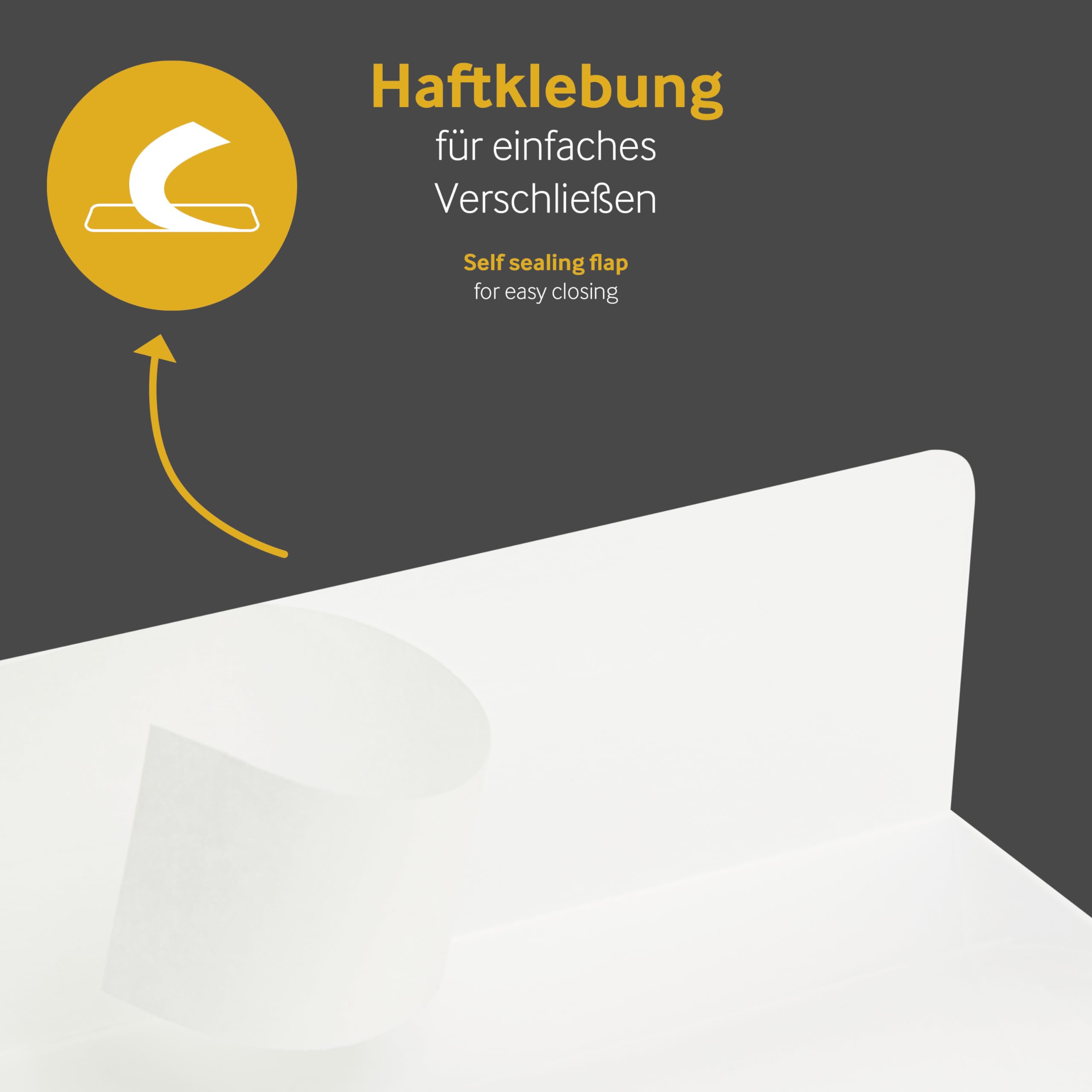 Versandtaschen DIN B4, 250 x 353 mm, mit Fenster, 250 Stück, Weiß | Haftklebung mit Abziehstreifen, Gerade Klappe, 120 g/m² Offset, Blanke Briefhüllen
