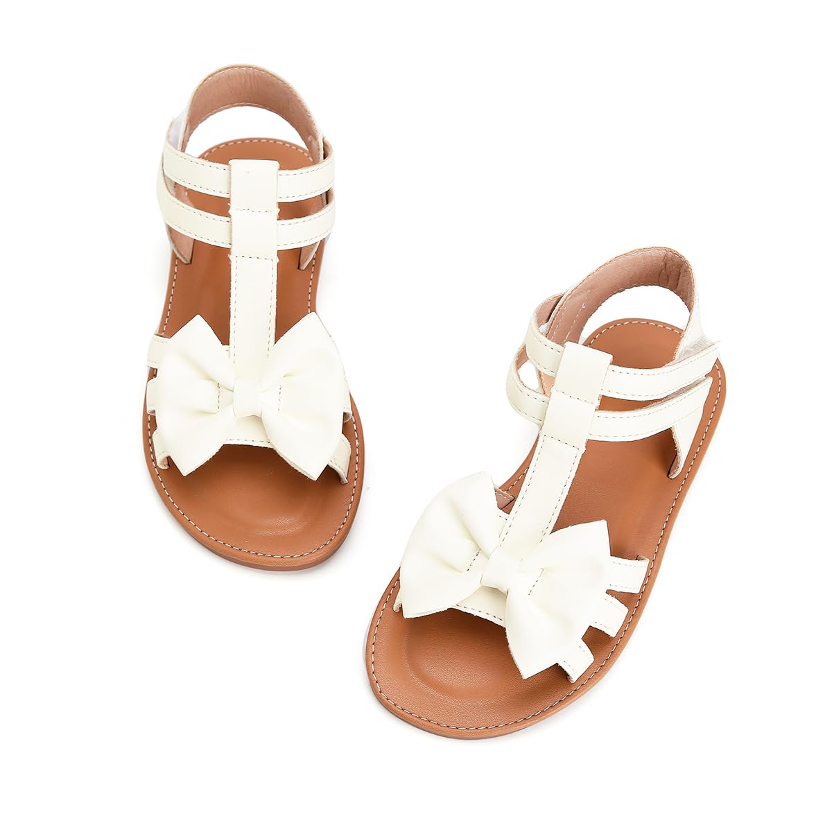 Toddler Girls Sandals Open Toe Summer Flats Flower Girl Dress Shoes for Baby Little Kids