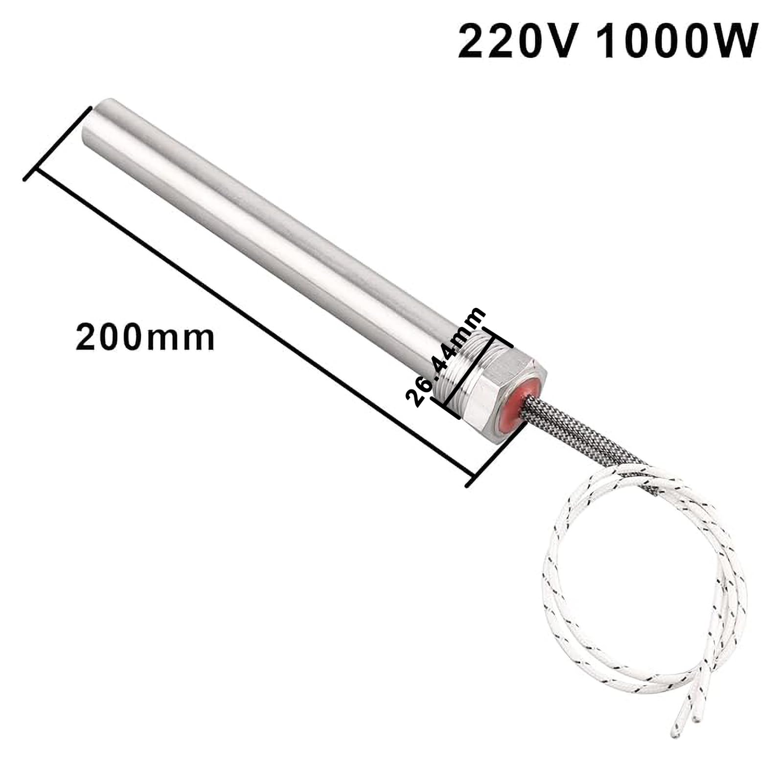 220 V 1000 W verwarmingspatroon met 3/4 inch flens, multifunctionele doe-het-zelf verwarmingsstaaf, roestvrij staal, verwarmingselement, lengte