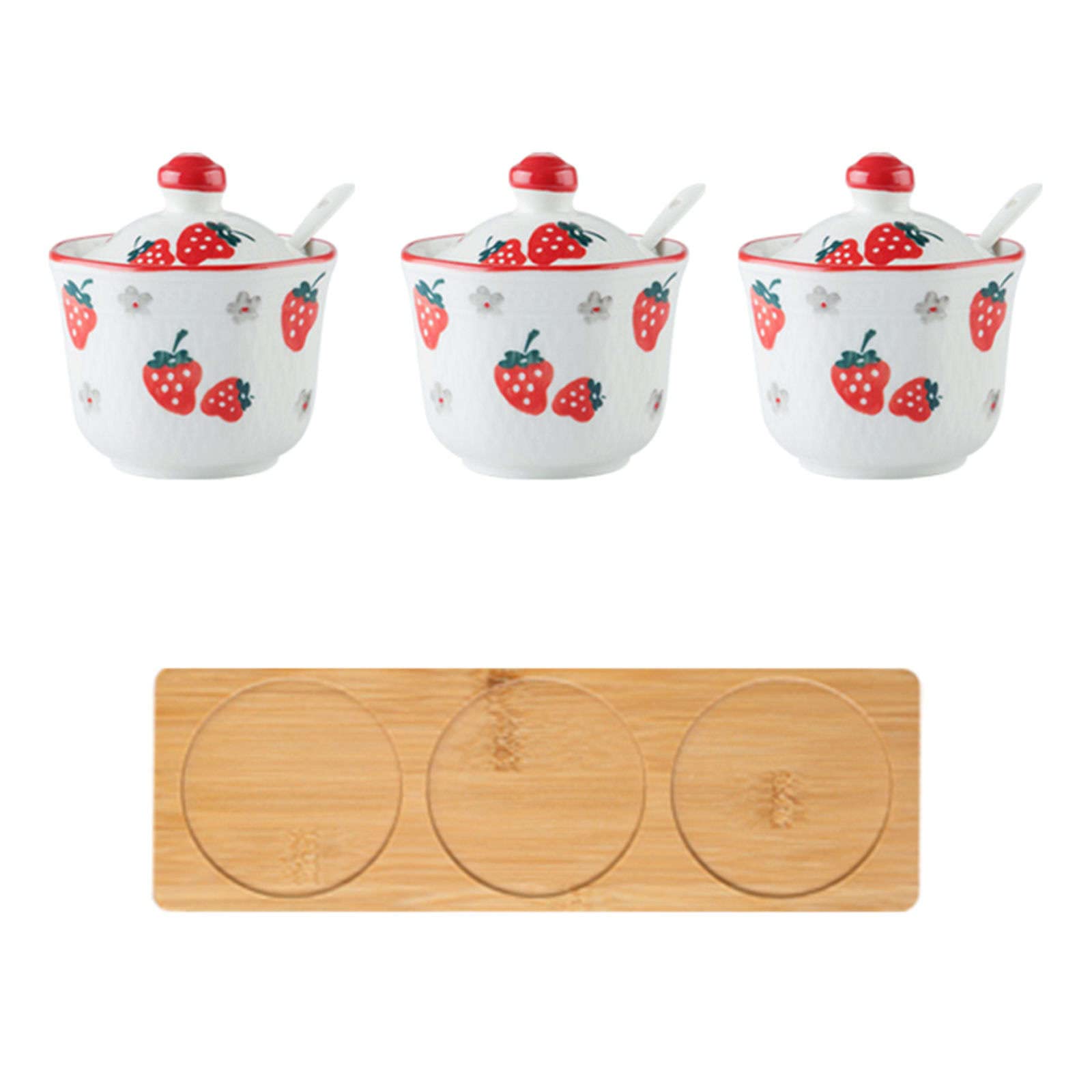 XYNSNDB Zuccheriera, Contenitore per condimenti, zuccheriera con Motivo Disegnato a Mano con Coperchio, zuccheriera in Ceramica a Forma di Tazza da tè, Accessori per caffè, versatore di Zucchero,