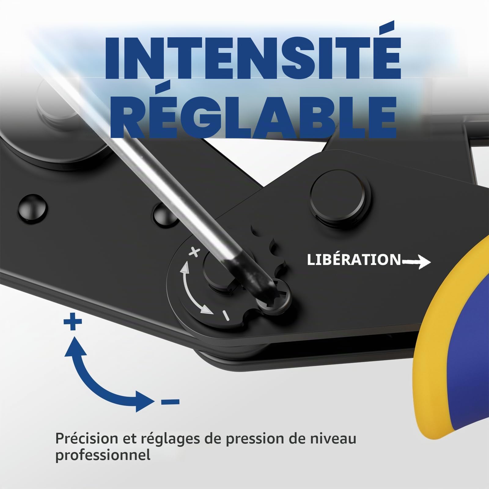 Haisstronica Pince à Sertir pour Cosses Isolées 0,5–6 mm² (AWG22–10), Outil à Cliquet pour Cosses en Anneau Isolées, Connecteurs de Câble et Raccords, Pince à Cosses à Cliquet