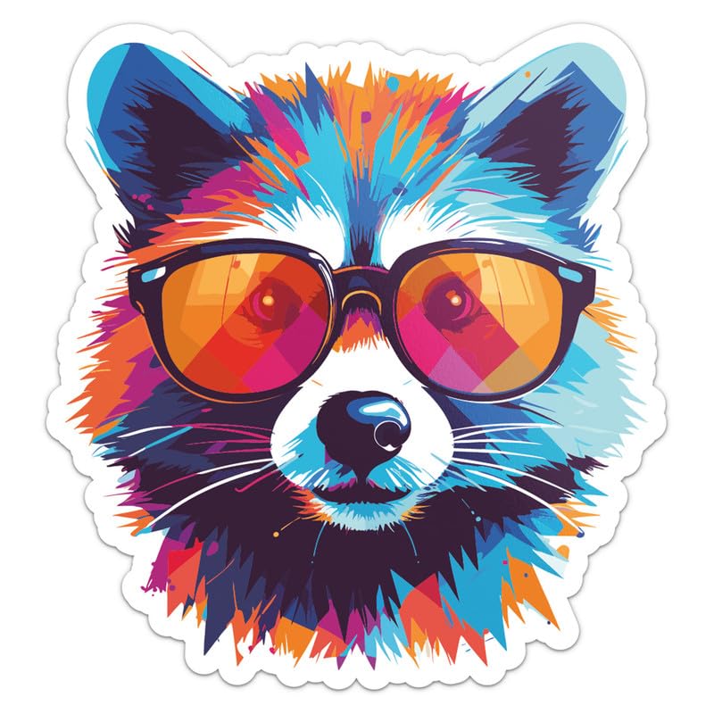 Generic Cool Raccoon Sticker - Vinyl Waterproof Decal for Car, Laptop, Wall, Window, Door, Water Bottle, Bumper Sticker Size - 5'' Longer Side