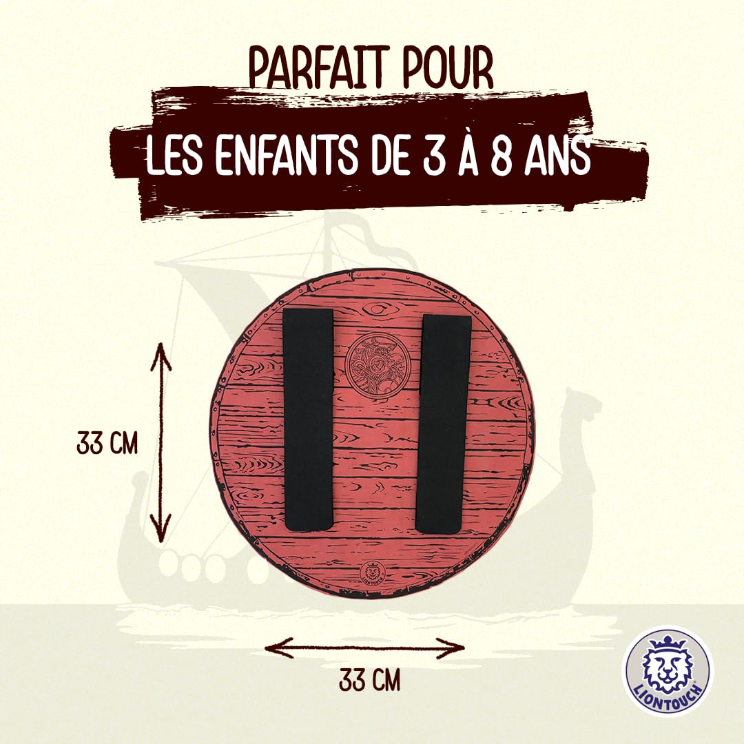 Liontouch - Bouclier Viking | Enfants de 3+Ans | Jouet Médiéval en Mousse du Chef Harald pour Guerriers et Jeux de Berserker | Arme sûre et Accessoire de Bataille pour Costumes et Déguisements