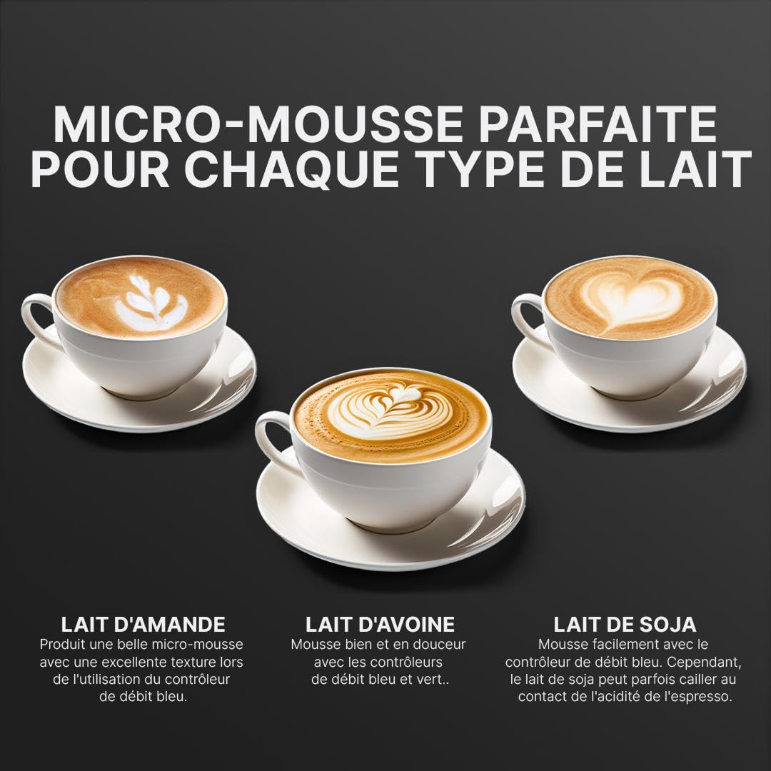 Subminimal NanoFoamer PRO, Mousseur à Lait électrique Mains Libres, Mousse de Lait Professionnelle pour Latte Art, Compatible avec Lait et Alternatives Végétales, Inclut une MasterClass