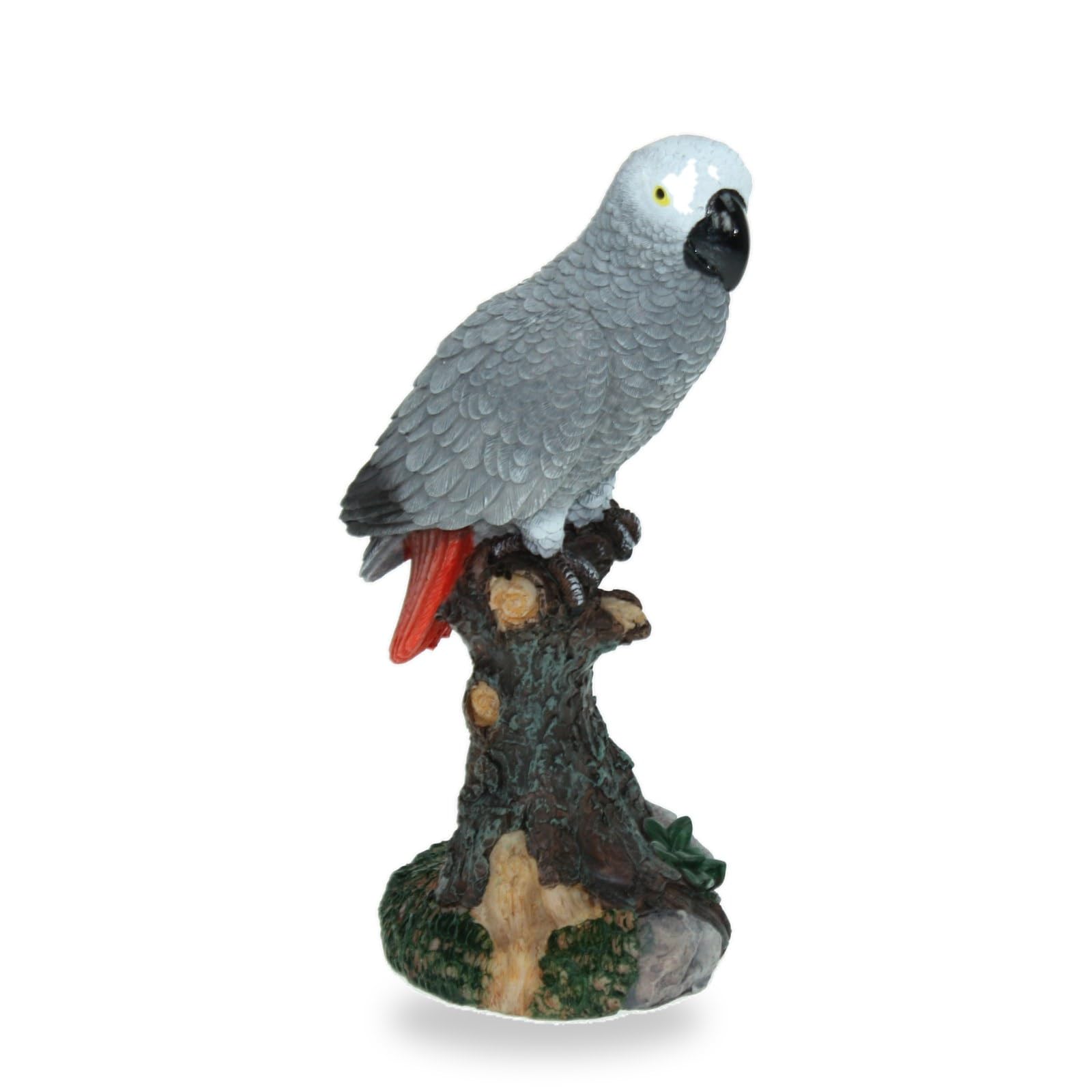 Perroquet gris oiseau déco polyrésine Cornelißen hauteur 18cm figurine salon maison