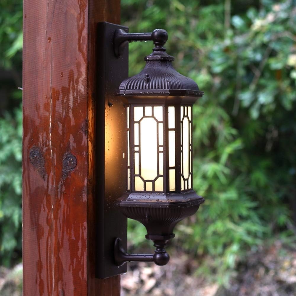ファッションIP44ヨーロピアン防水壁燭台ランプ防雨中庭ガーデンレトロ