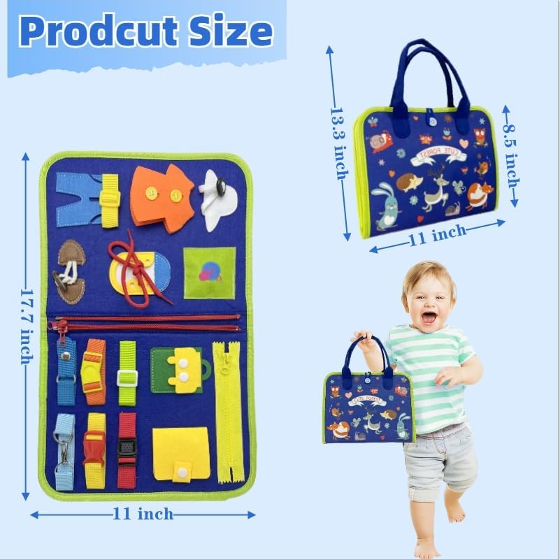Miniatura 7 de Busy Board - Juguetes Montessori para niños pequeños, 10 páginas, juguetes Montessori, libro ocupado para niños de 1, 2, 3, 4 años, aprendizaje