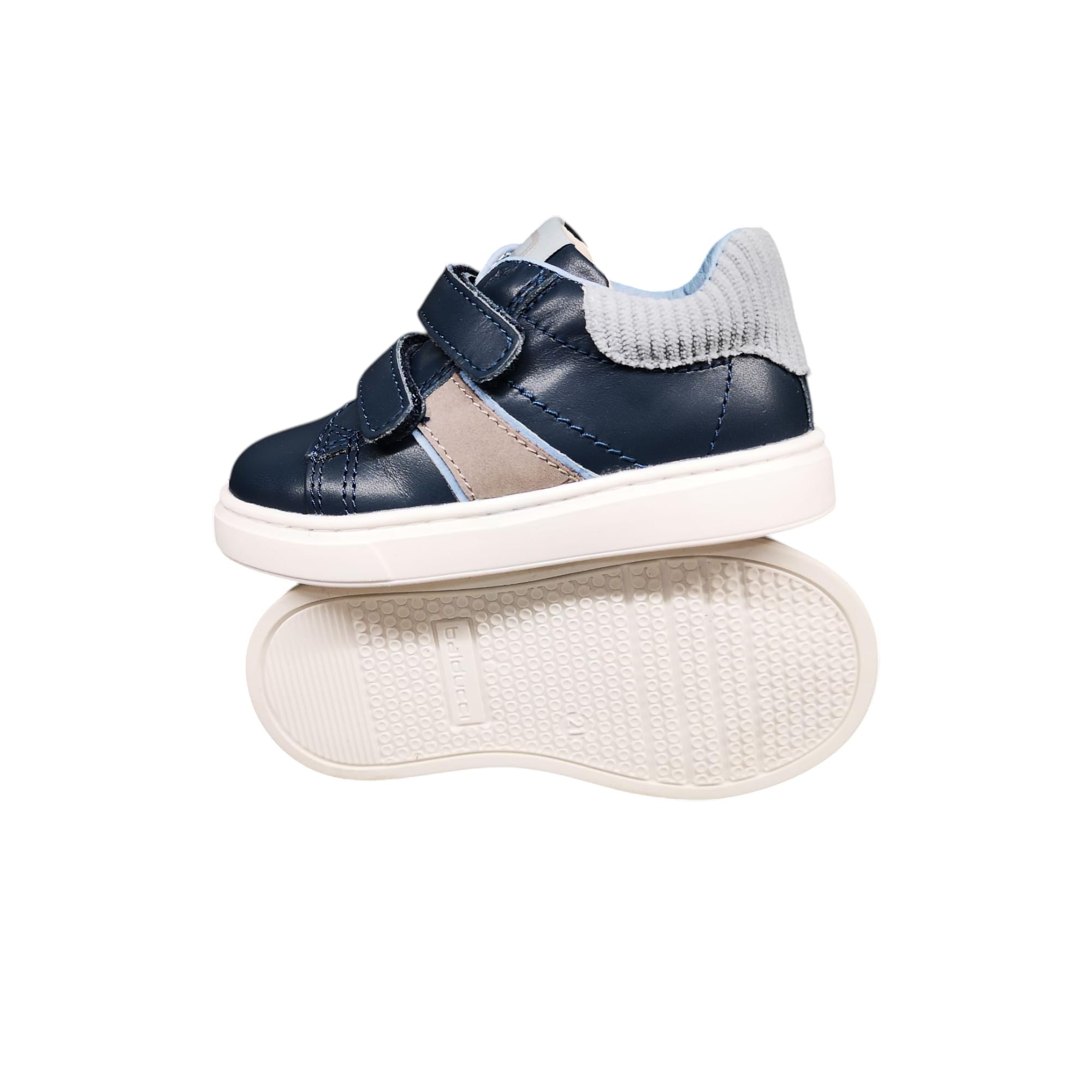 Balducci Primo Passo, Scarpe per Bambini in Pelle Naturale, Doppio Strappo, Suola in Gomma Morbida. Numerazione dal 20 al 26