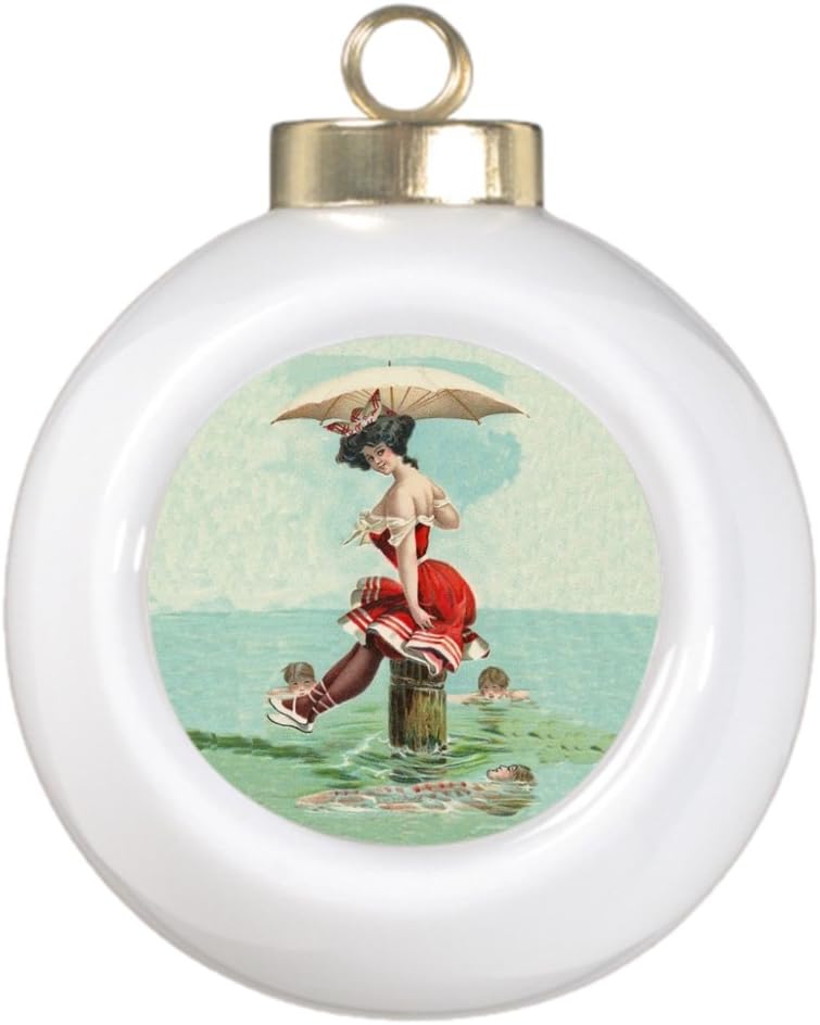 Best Friend Ball Ornaments Vintage Victorian Bathing Beauty