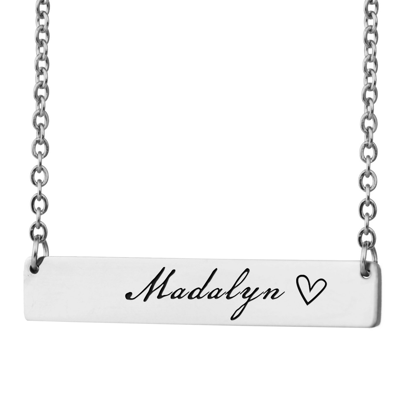 HUAN XUN Personalized Bar Custom Name Necklace Personal Womens Jewelry Birthday Gift