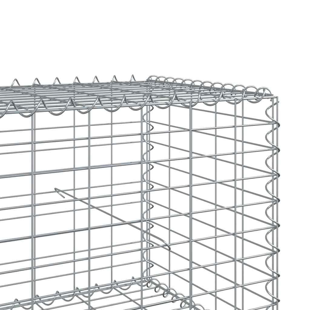 Kosz gabionowy z pokrywką 500x100x50 cm Żelazo ocynkowane | Montaż bez narzędzi, w zestawie haczyki dystansowe, do podparcia ściany ogrodowej