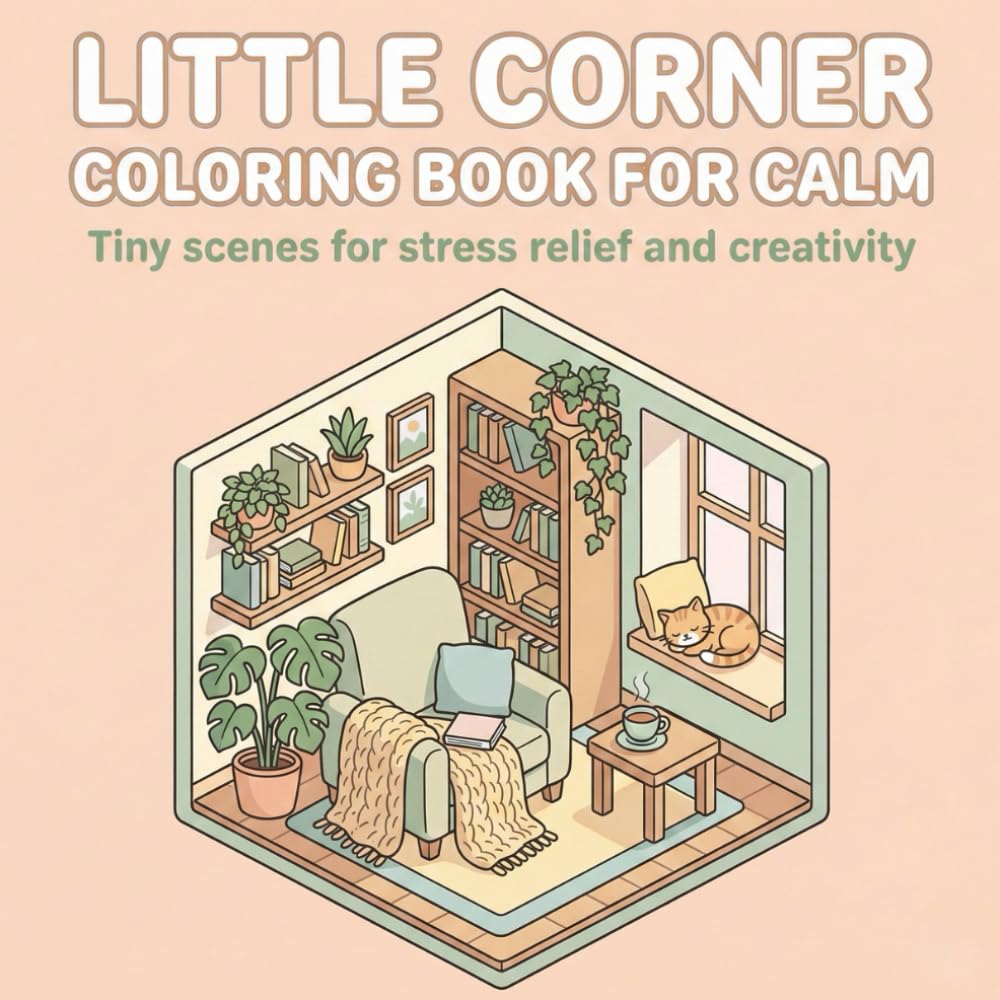 Little Corner Coloring Book for Calm: Tiny scenes for stress relief and creativity